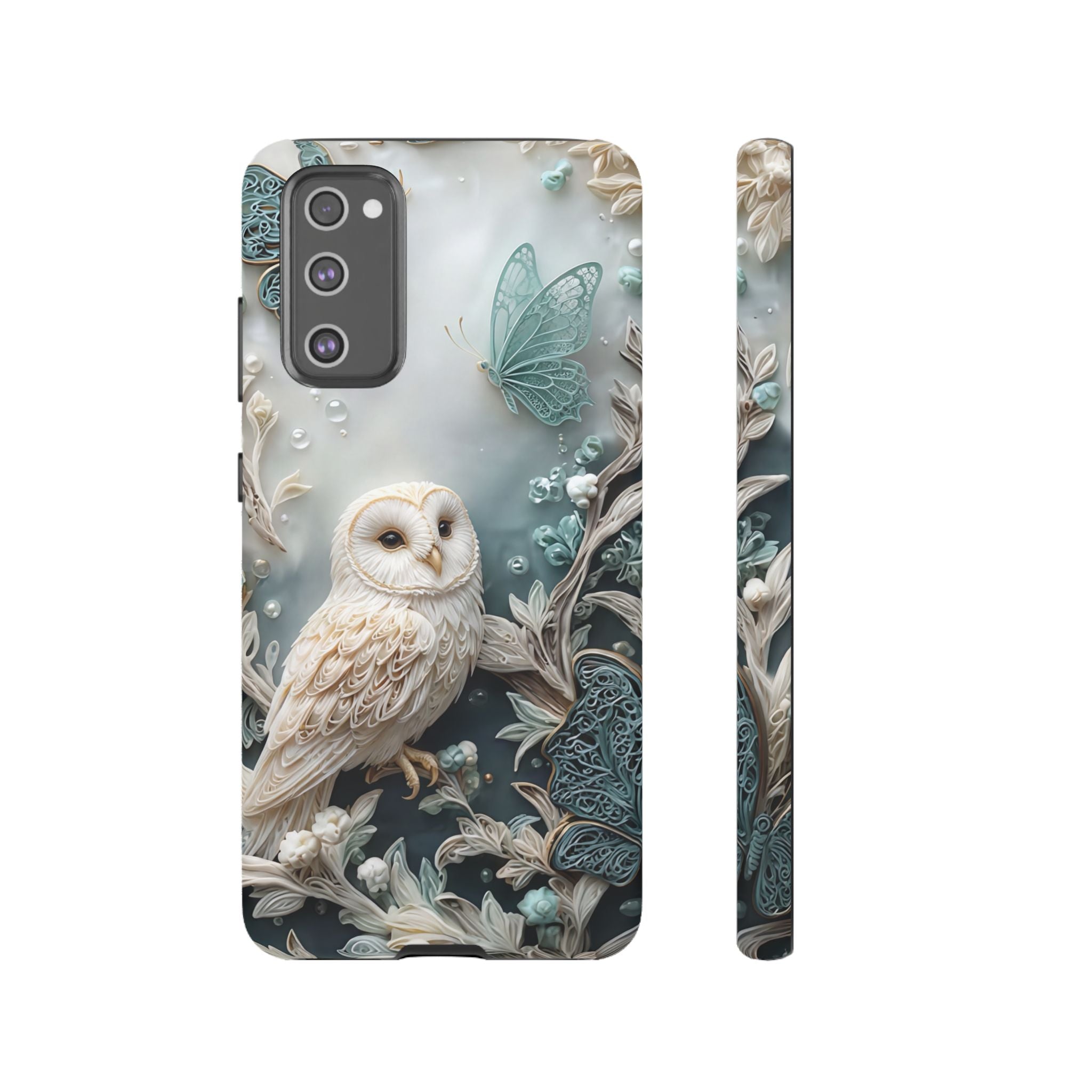 Barn Owl & Butterflies Tough Samsung Galaxy Case