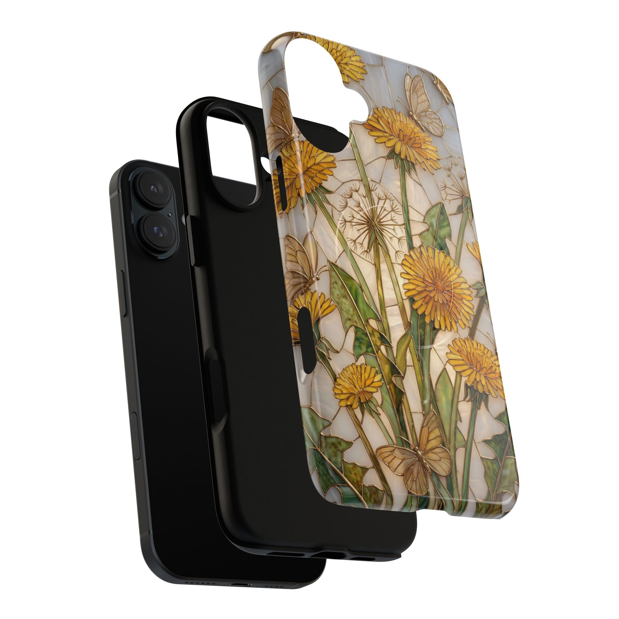 Dandelion Garden Tough MagSafe Phone Case — Floral Yellow Butterflies