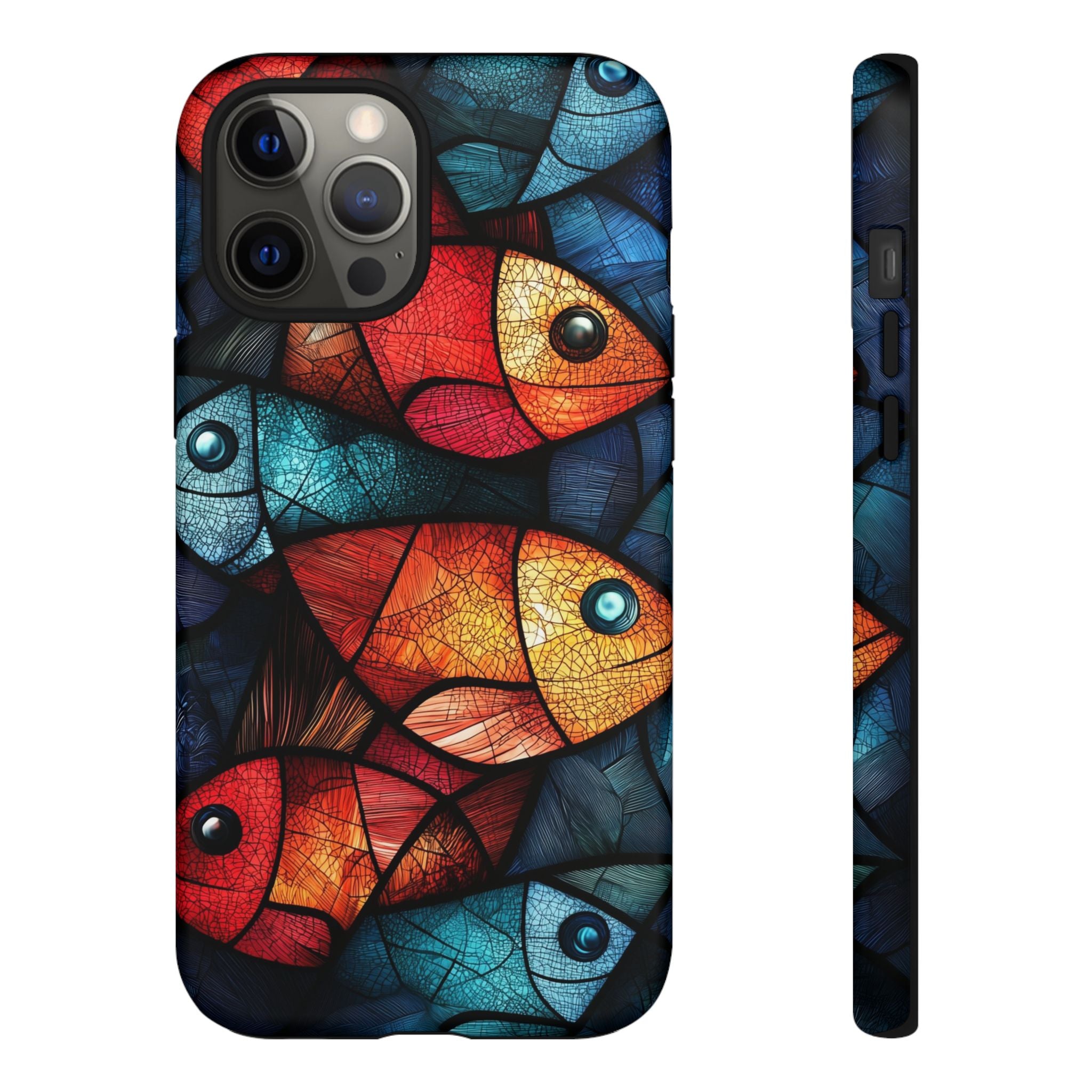 Fish Mosaic Tough iPhone Case — Colourful Artistic Fish Pattern