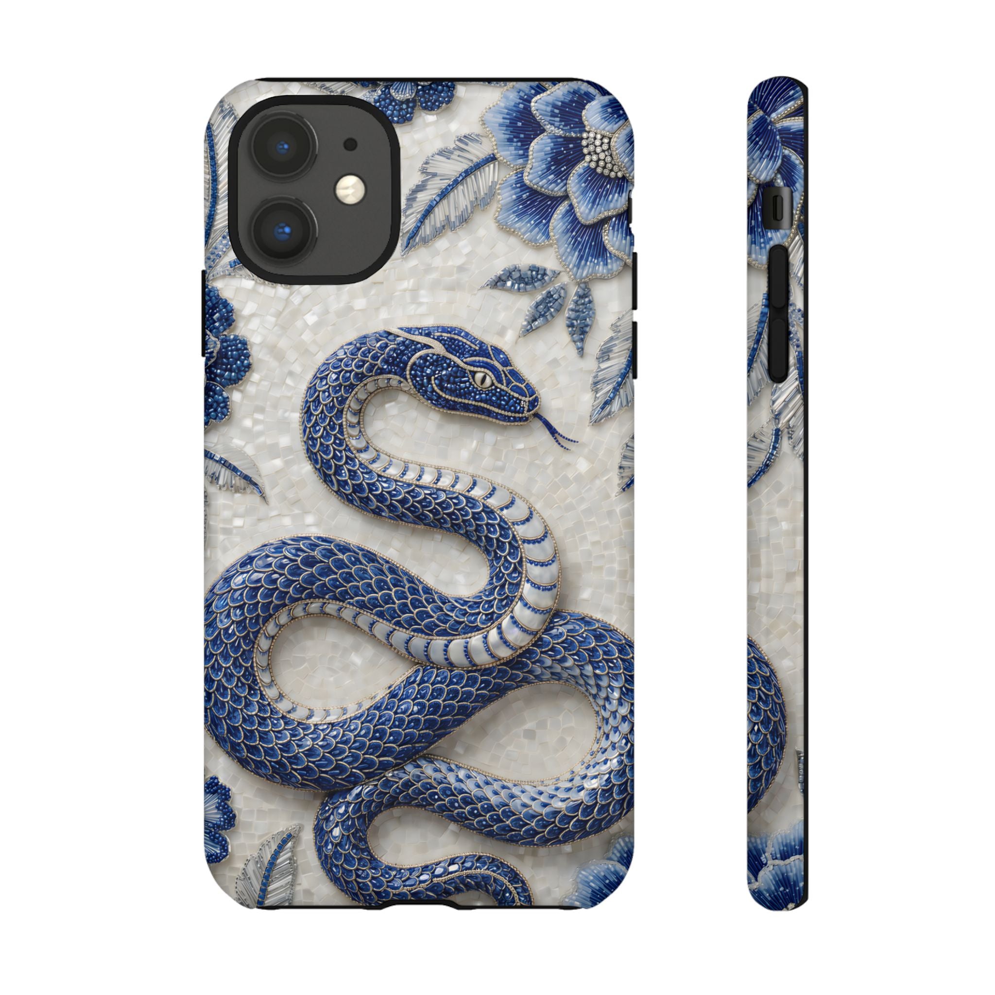 Asian Zodiac Snake iPhone Case | Blue & White Porcelain Slim Shockproof Case | Year of the Snake