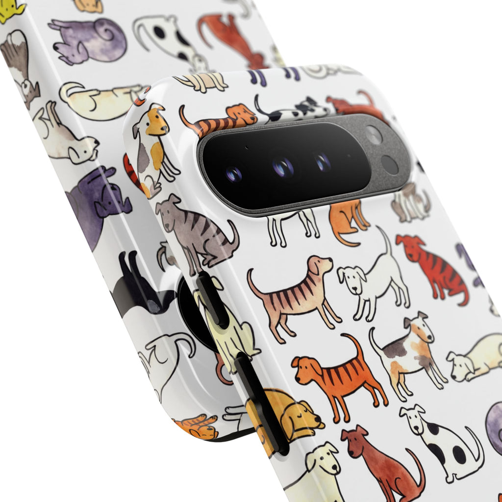 Dog Pattern Google Pixel Case | Cute Colourful Dogs