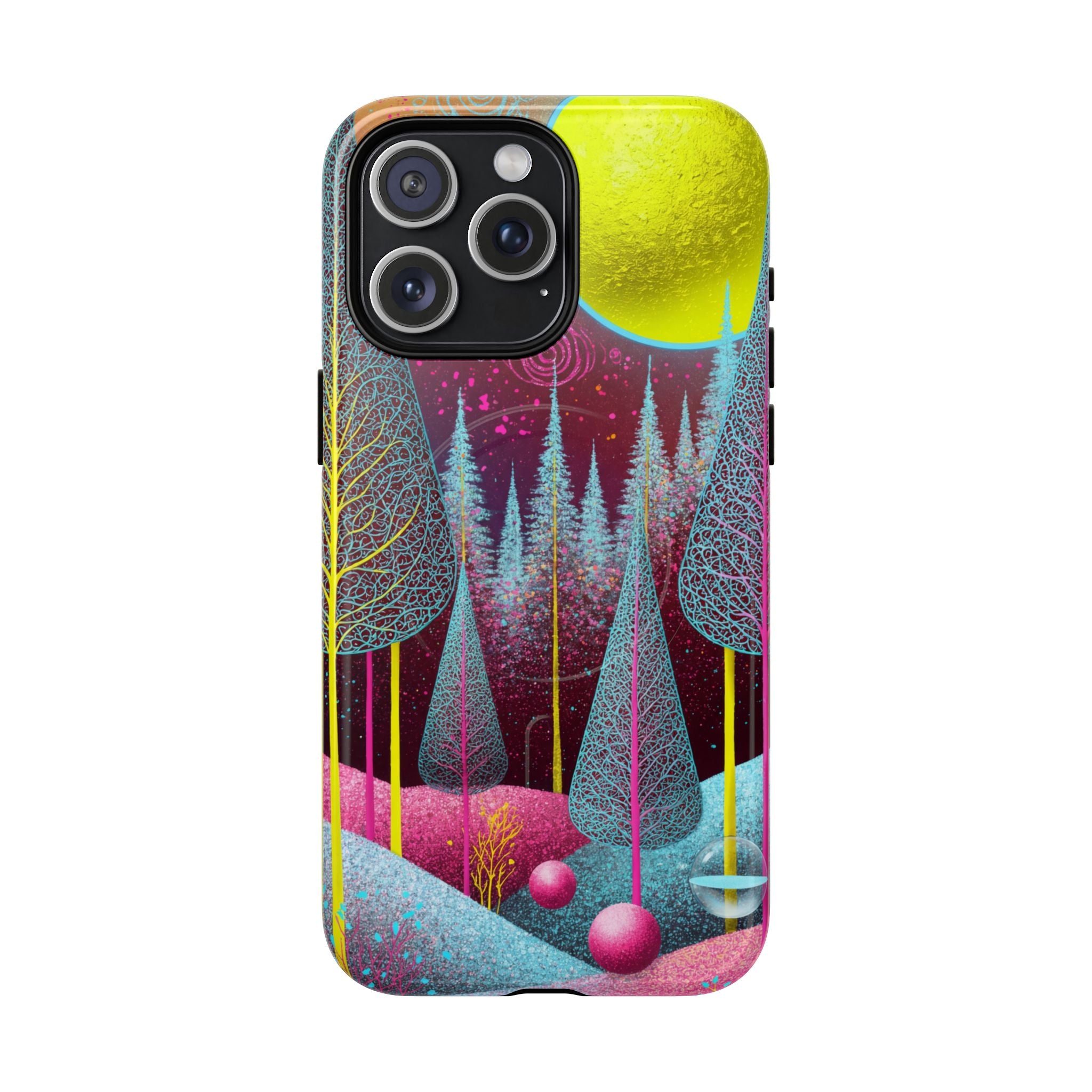 Custodia rigida MagSafe per iPhone Neon Forest