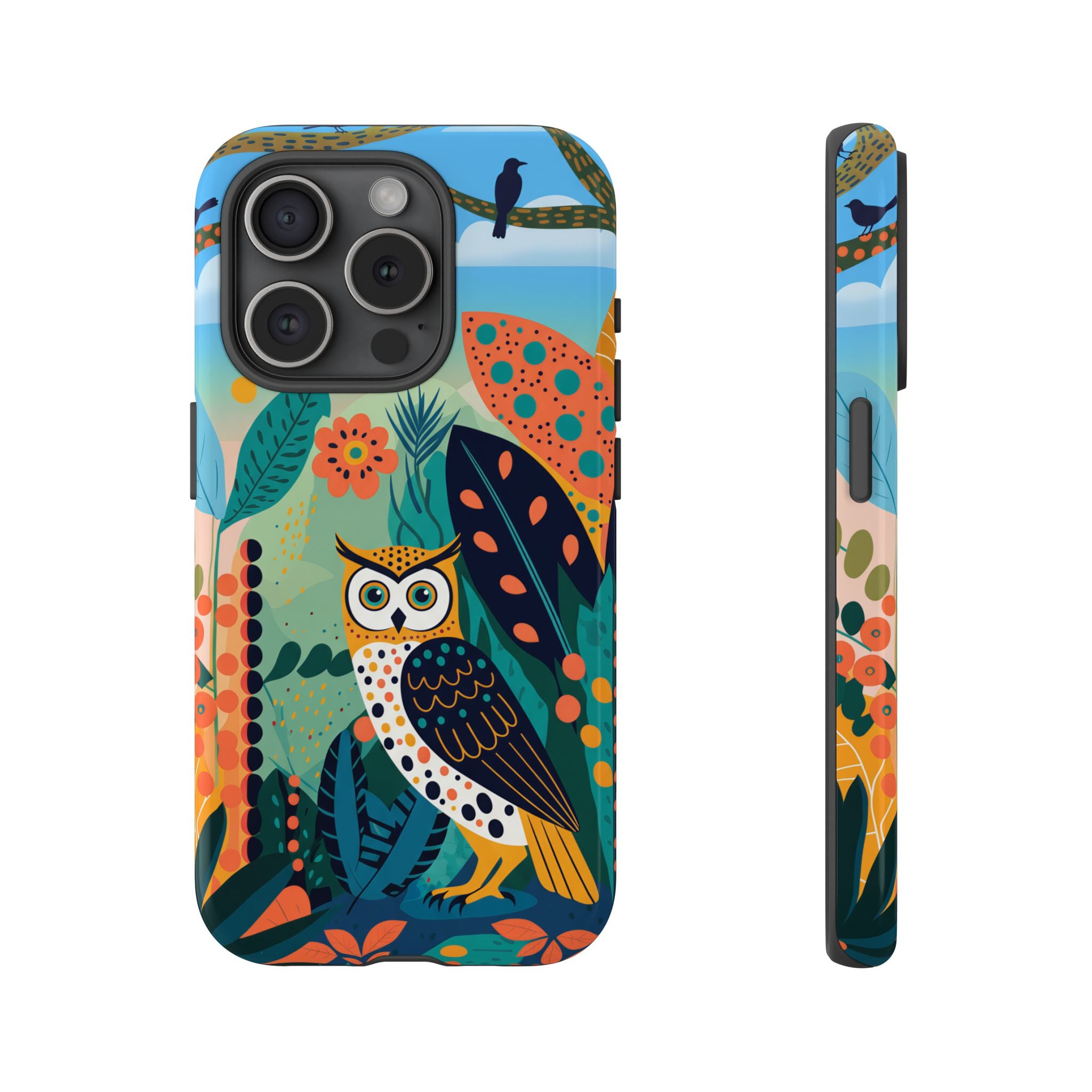 Botanical Forest Colourful Owl iPhone Case