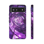 Purple Vortex Tough Google Pixel Case — Abstract Spiral Protective Cover