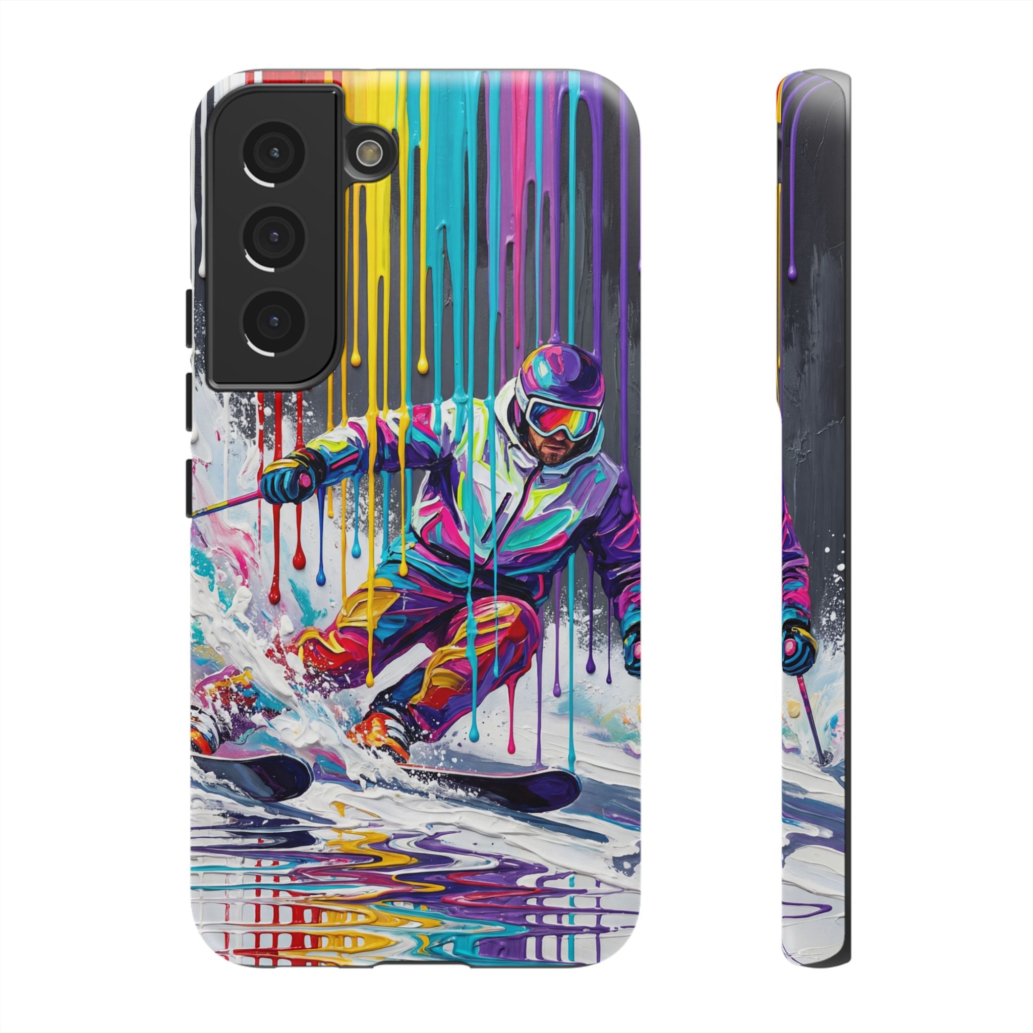 Colourful Skiing Drip Art Tough Samsung Galaxy Phone Case