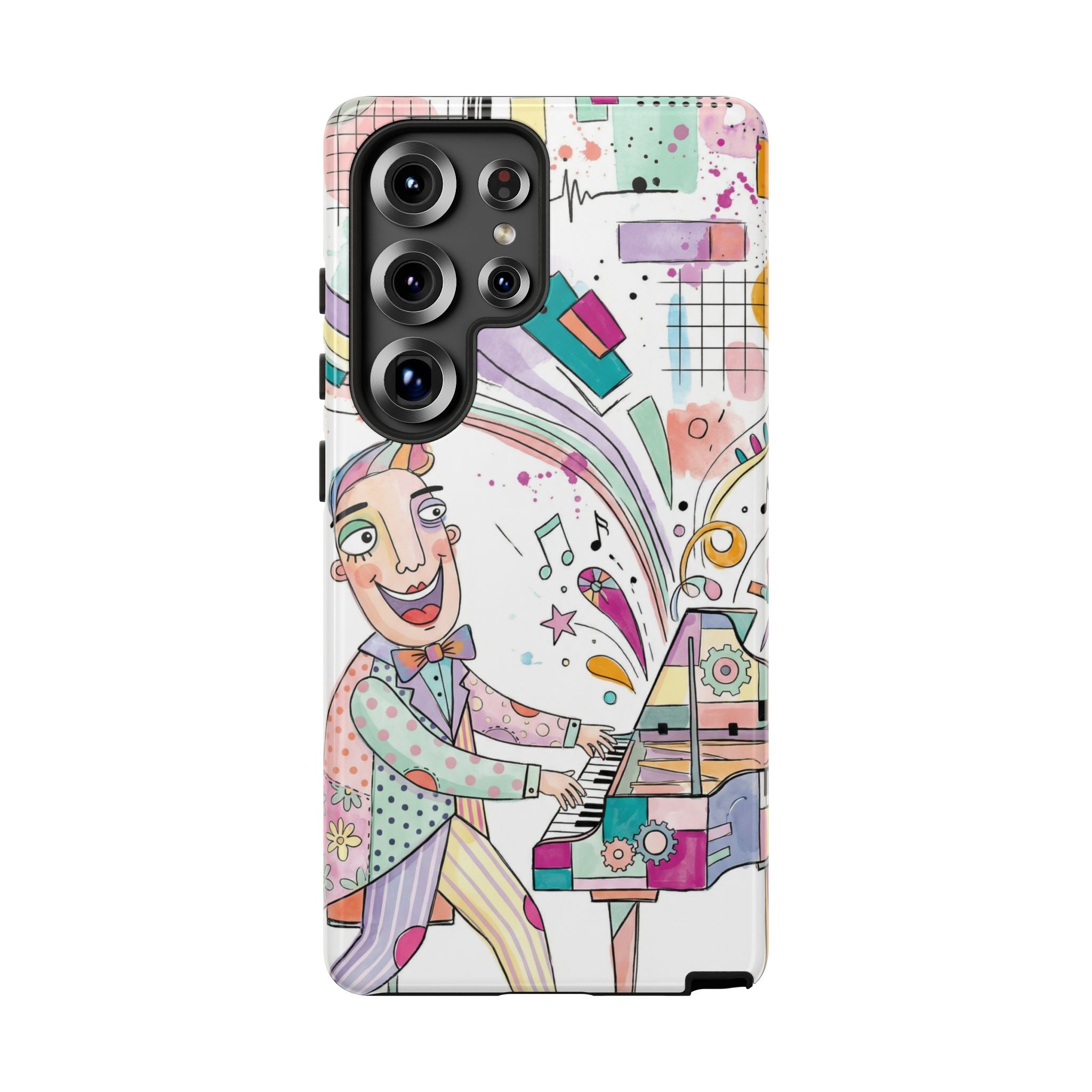Musical Pianist Samsung Galaxy Phone Case | Colorful Whimsical Piano Art