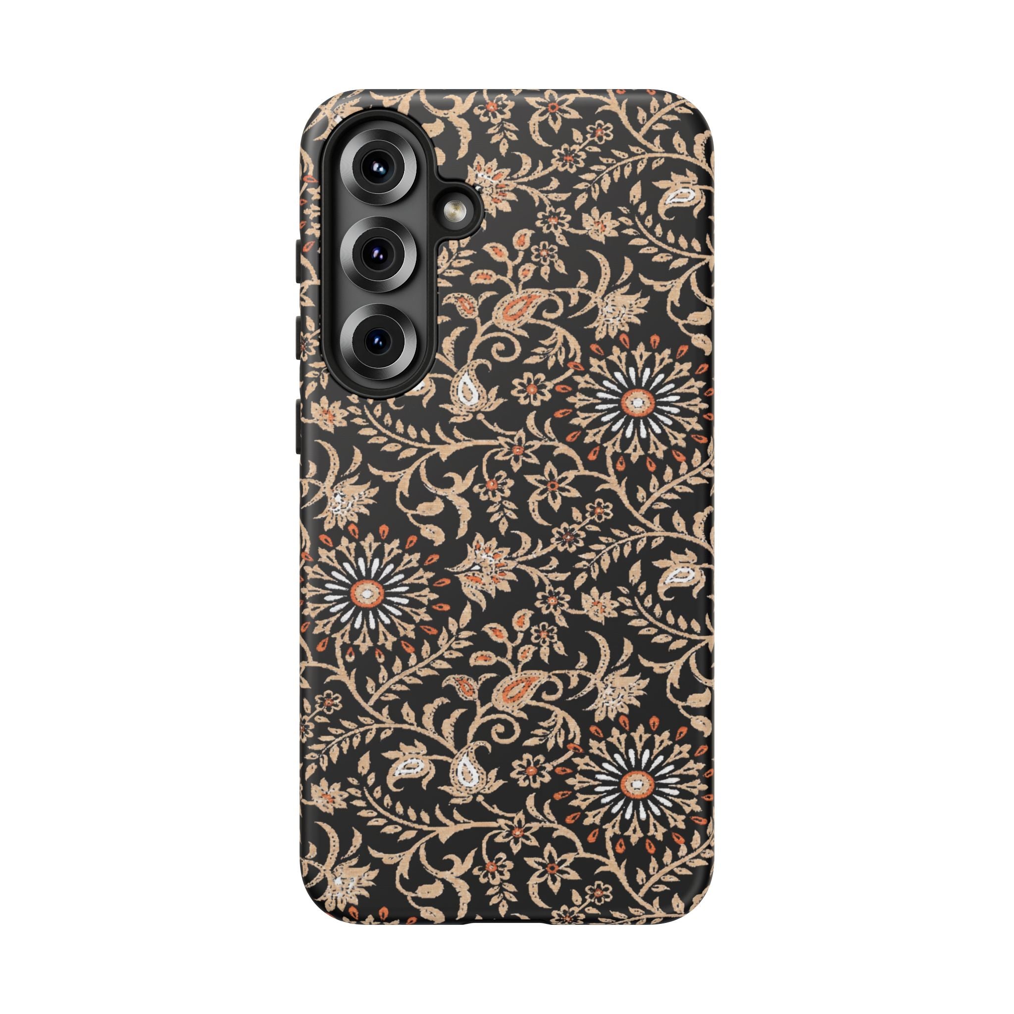 Batik Floral Black Ornate Daisies Tough Samsung Galaxy Case