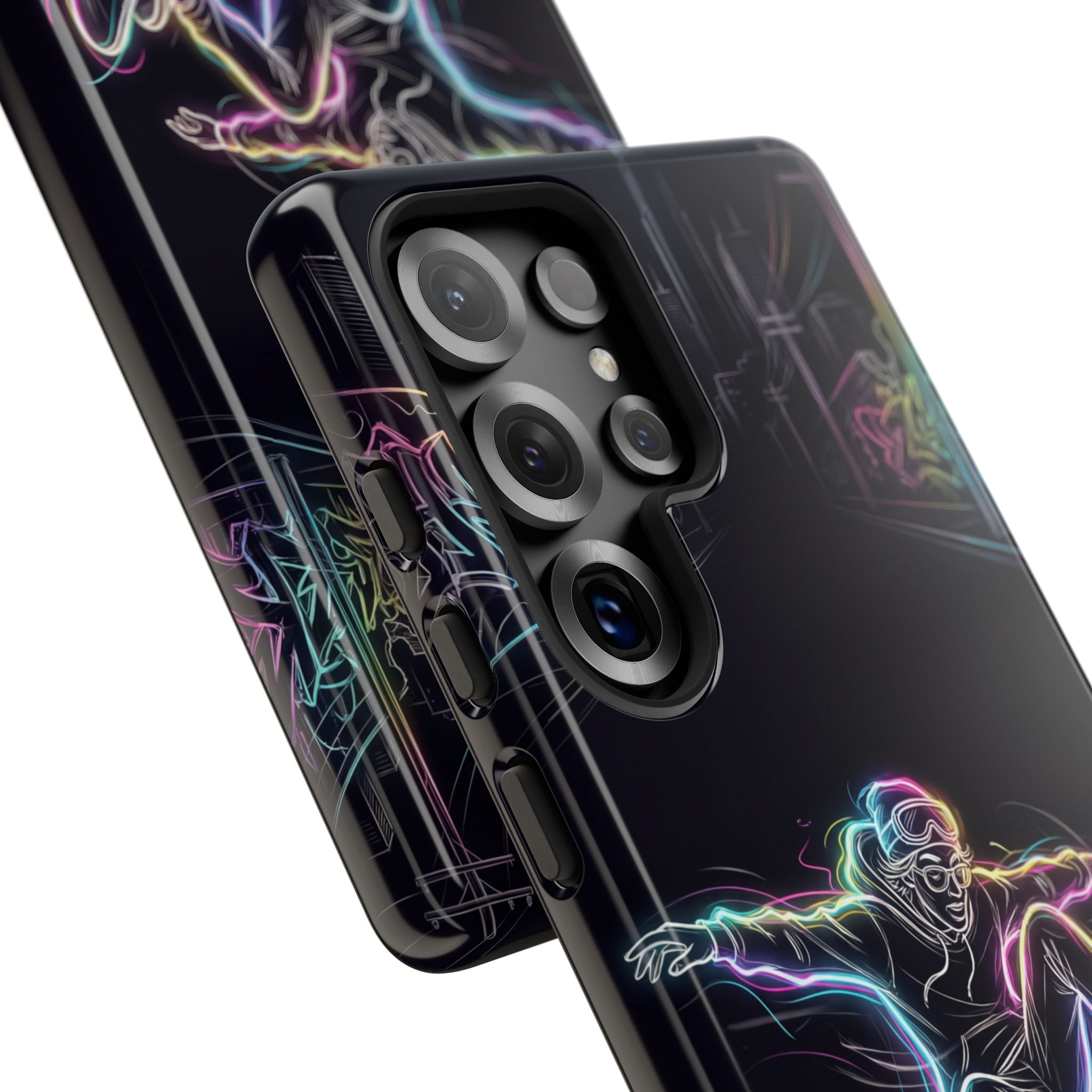 Neon Skateboard Samsung Galaxy Phone Case | Glow Skatepark Protective Cover