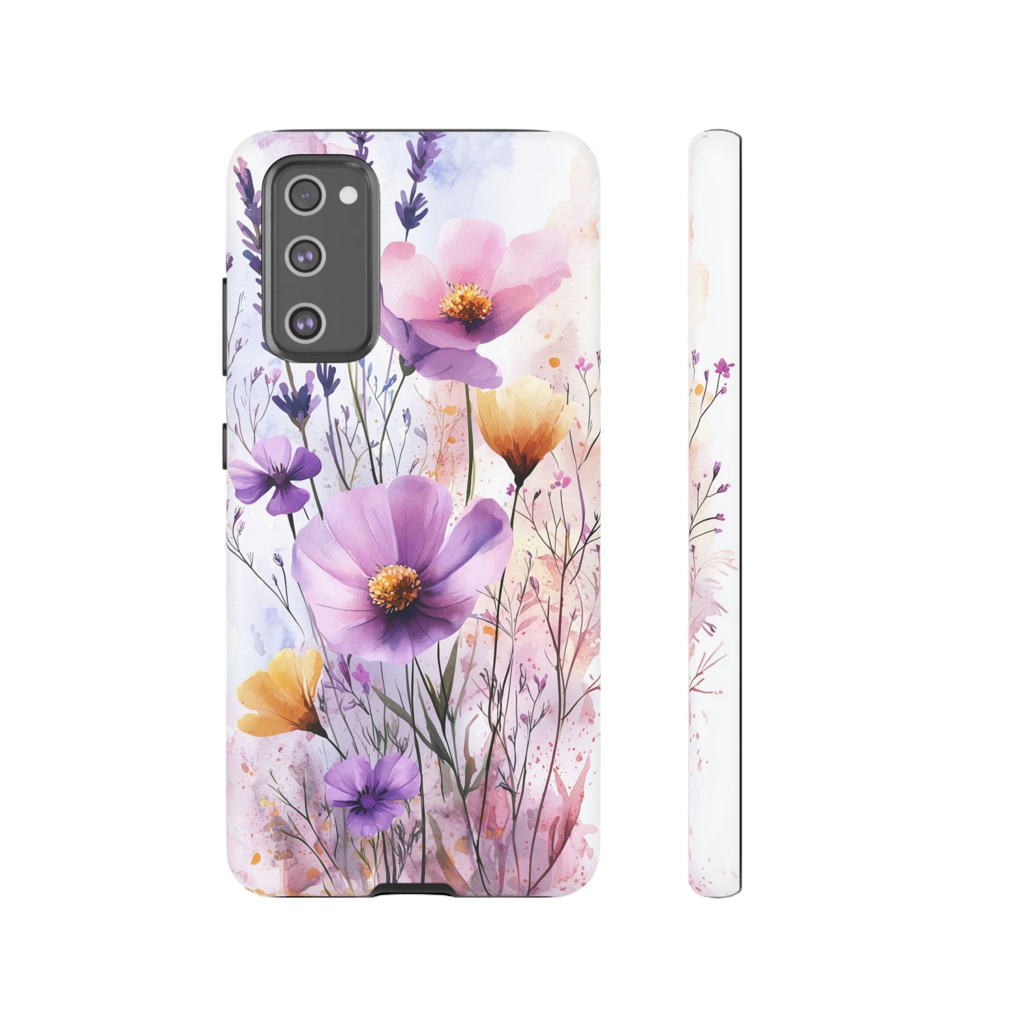 Floral Watercolour Tough Samsung Galaxy Case | Purple & Yellow Wildflowers