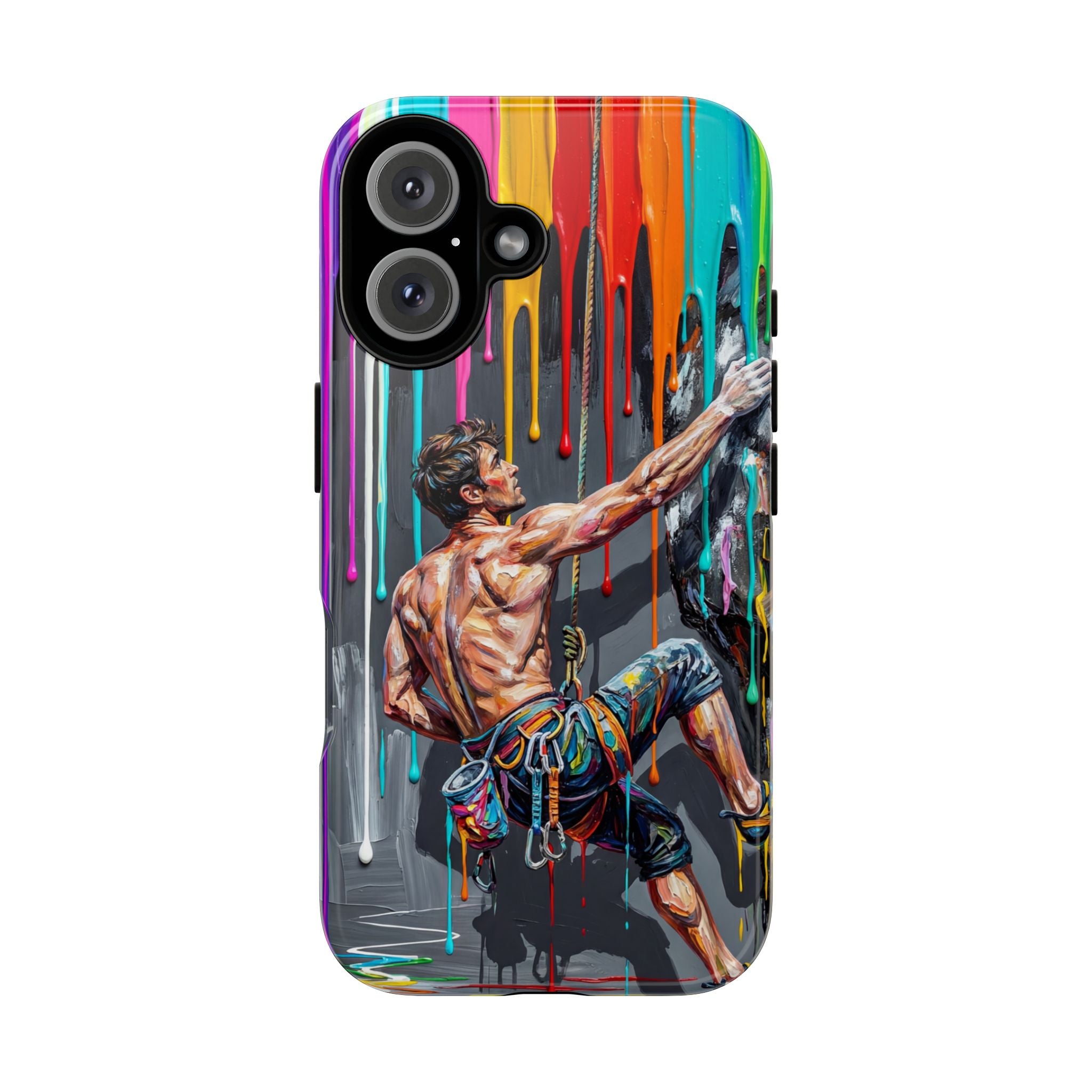 Colourful Rock Climber Art Protective iPhone Case