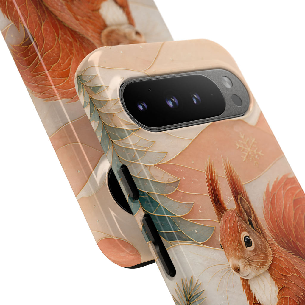 Winter Squirrel Google Pixel Phone Case | Woodland Animal Phone Case