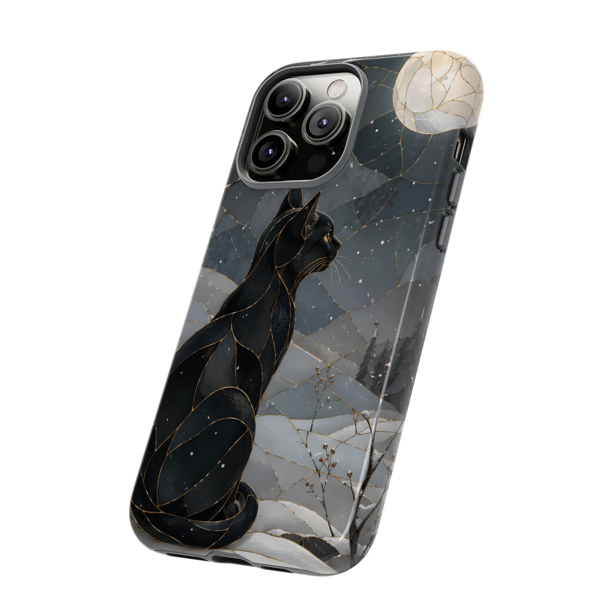 Black Cat iPhone Case | Moonlit Winter iPhone Case