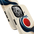 Abstract Wave iPhone Case | Red Sun Ocean Art