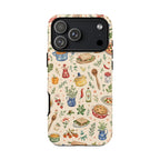 Kitchen Pattern Phone Case | Watercolor Cooking Art Cover | Cozy Baking Illustration Shell | Cute Home Chef Gift