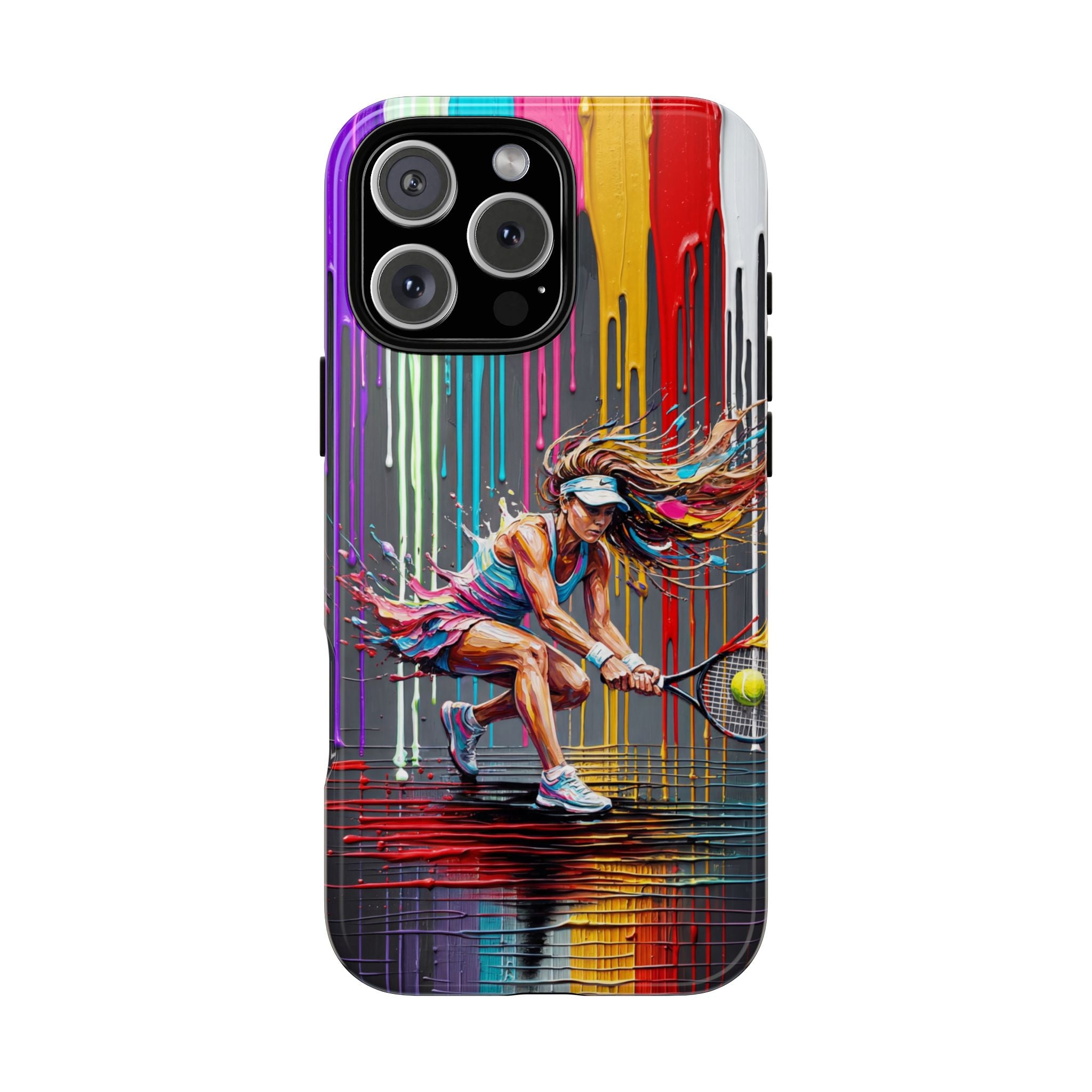 Colour Splash Tennis iPhone Case | Vibrant Female Player Art