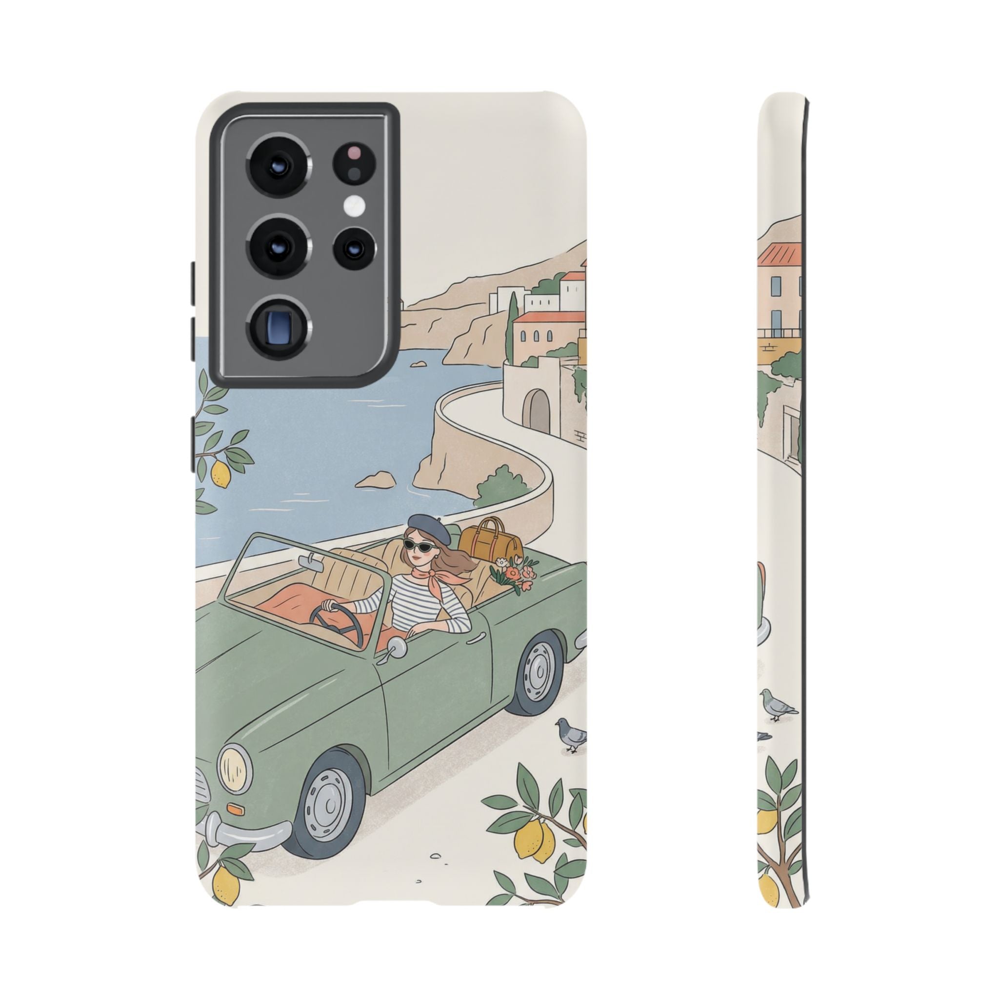 Retro Coastal Road Trip Design Samsung Galaxy Phone Case