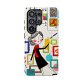 Custodia per telefono Samsung Galaxy con illustrazione Galleria d'arte | Donna carina con design di cornici