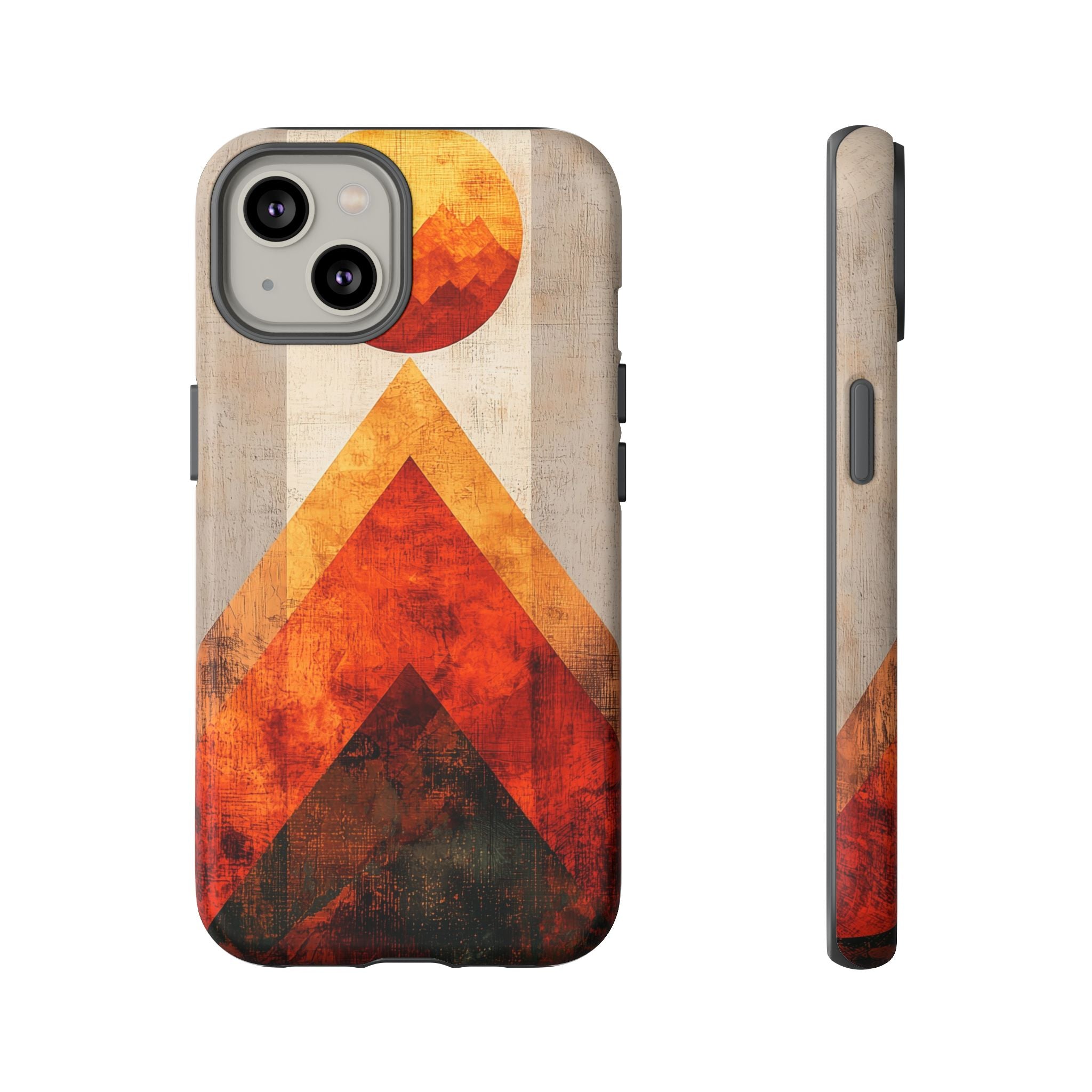 Retro Geometric Sunset iPhone Case