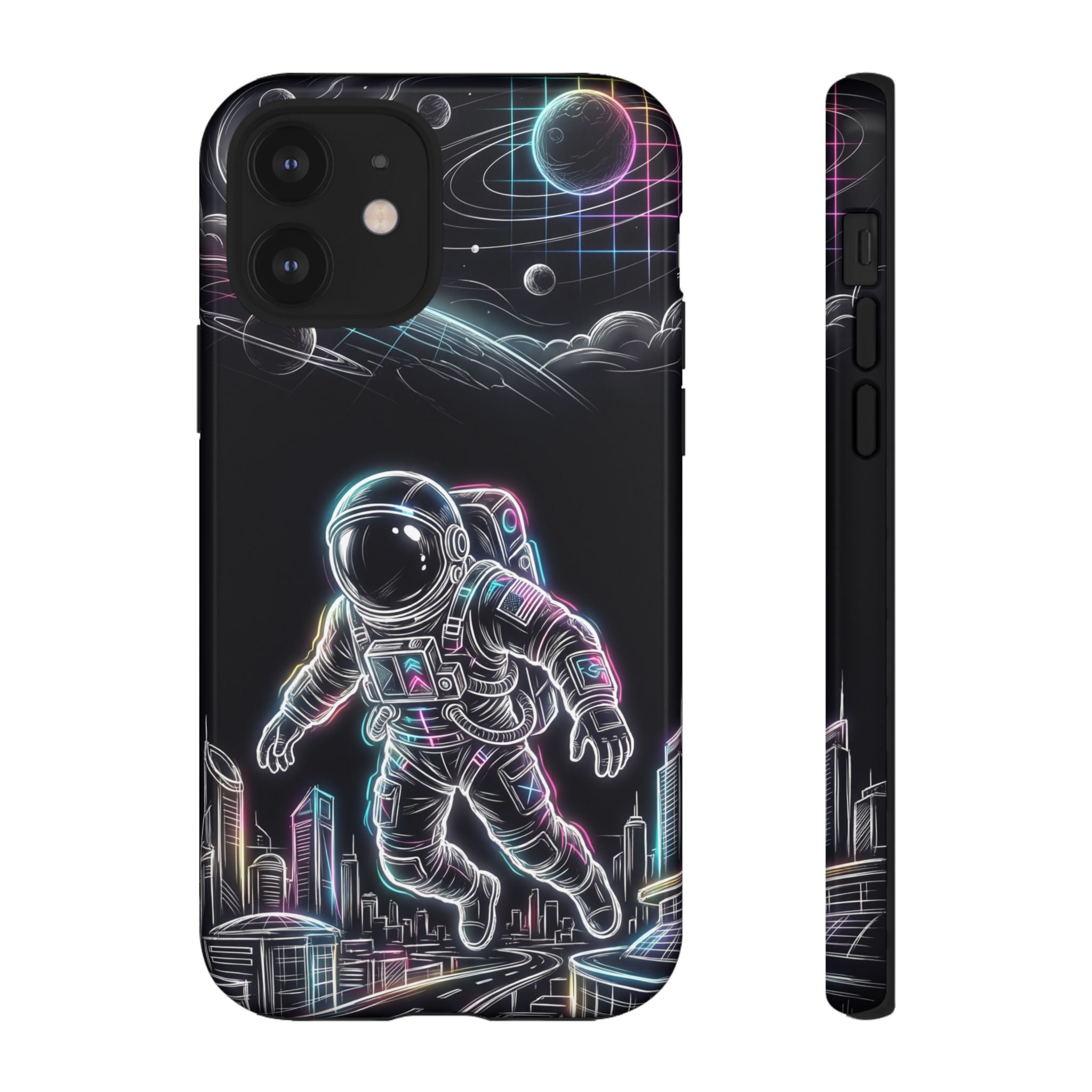 Space Explorer Astronaut Neon iPhone Case