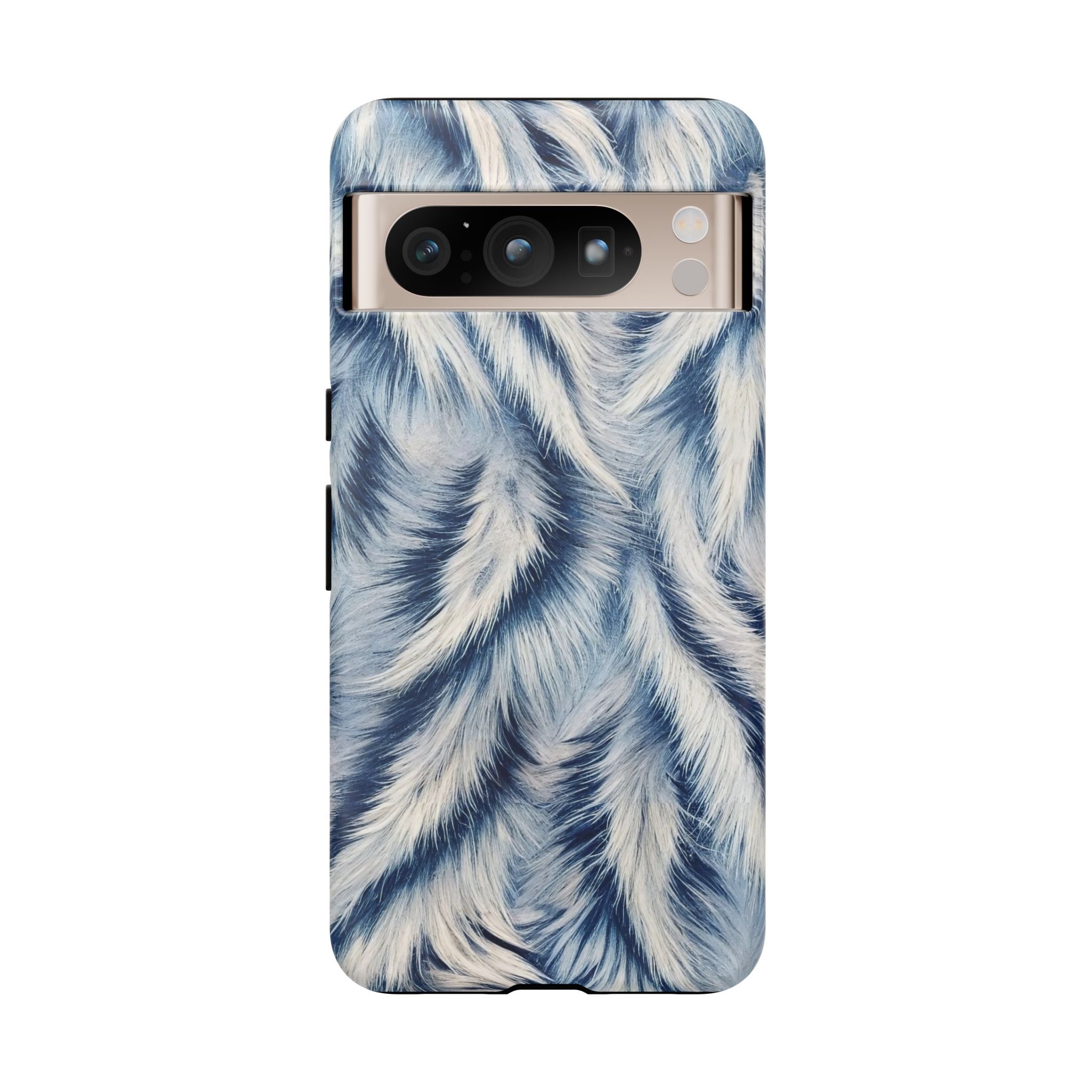 Blue Faux Fur Texture Protective Tough Google Pixel Case