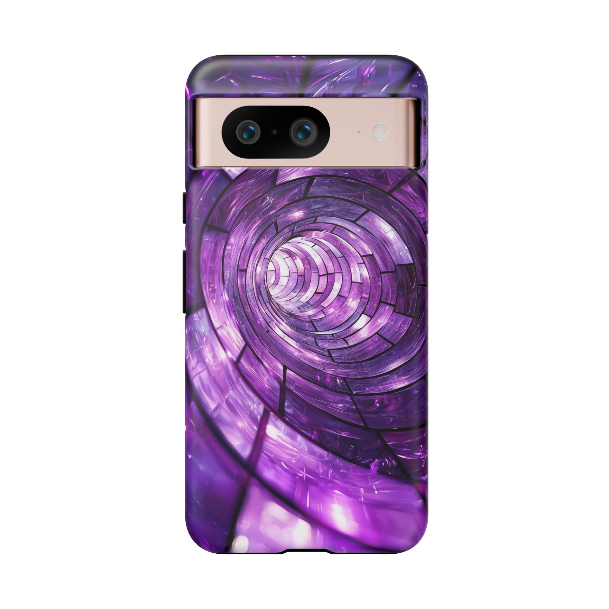 Purple Vortex Tough Google Pixel Case — Abstract Spiral Protective Cover