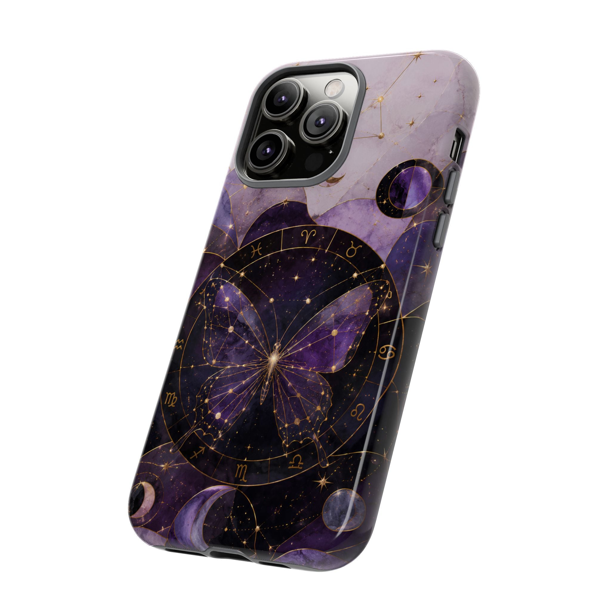 Celestial Butterfly iPhone Case | Zodiac Moon Phase iPhone Case