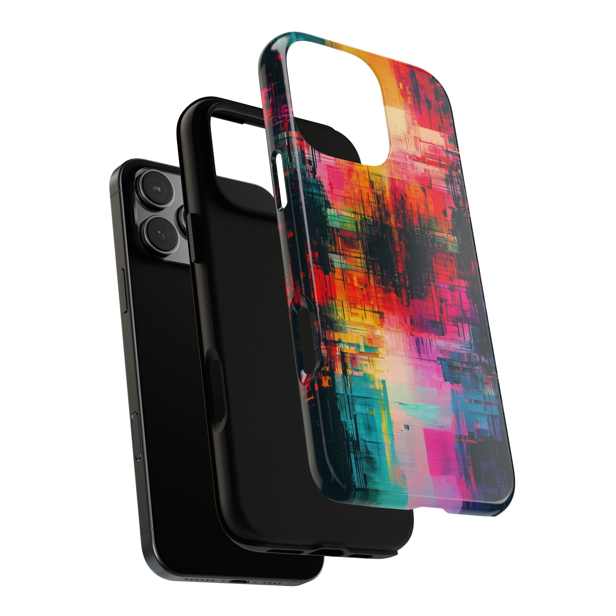 Abstract Neon Glitch Art Tough iPhone Case