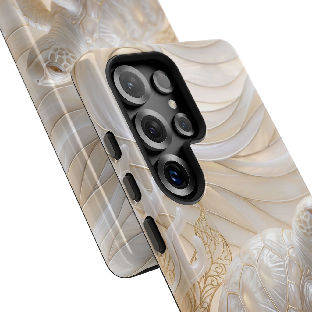 Sea Turtle Tough Samsung Galaxy Case — Elegant Nautical Coral Design