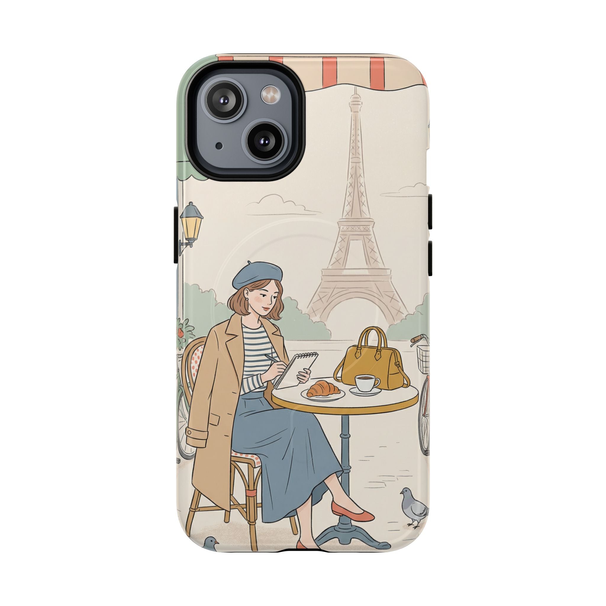 Paris Cafe MagSafe iPhone Case | Cute Vintage Eiffel Tower Travel