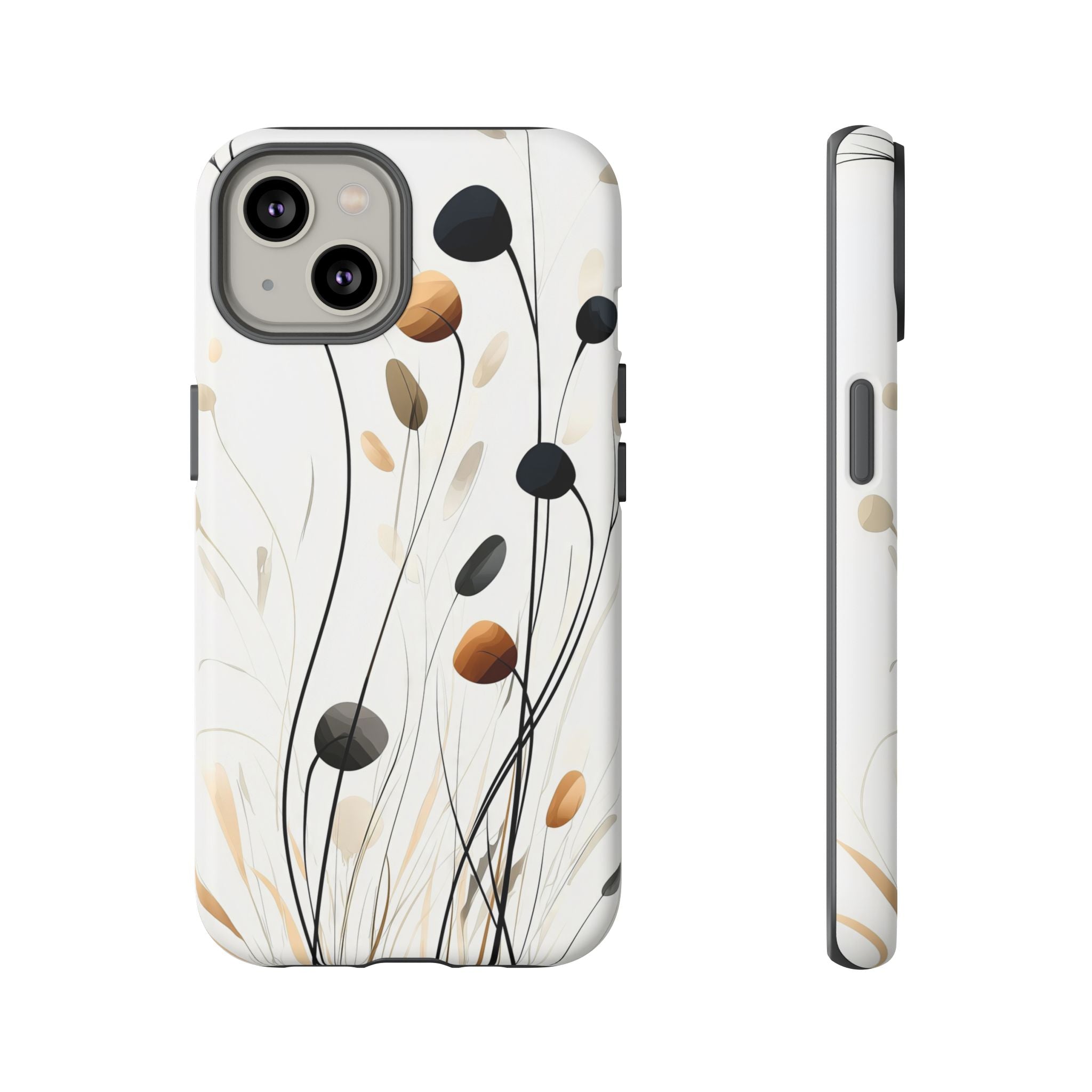 Floral Breeze Tough iPhone Case | Minimal Neutral Botanical Design