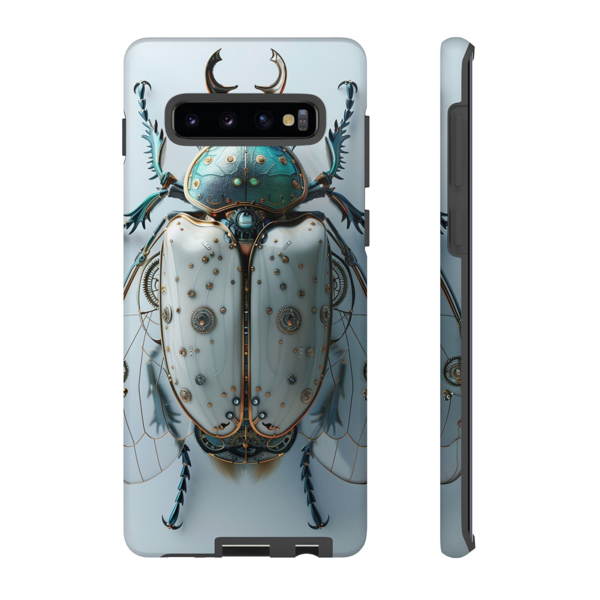Steampunk White Beetle Protective Tough Samsung Galaxy Case