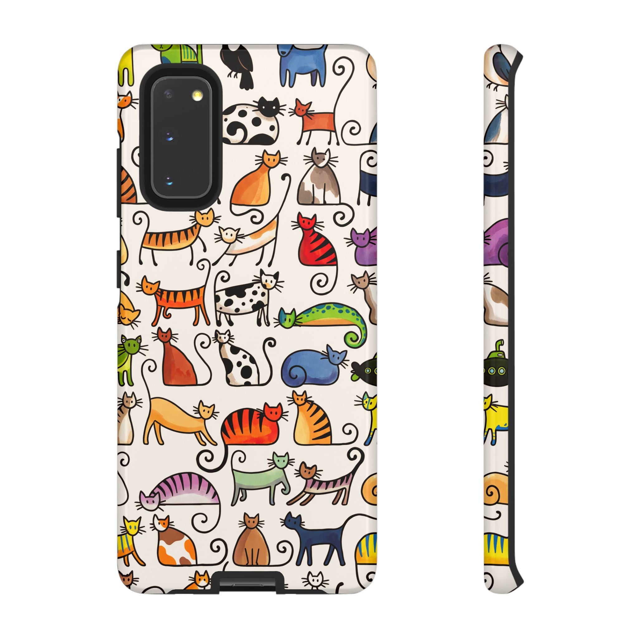 Cat Pattern Tough Samsung Galaxy Case | Colourful Cartoon Cats