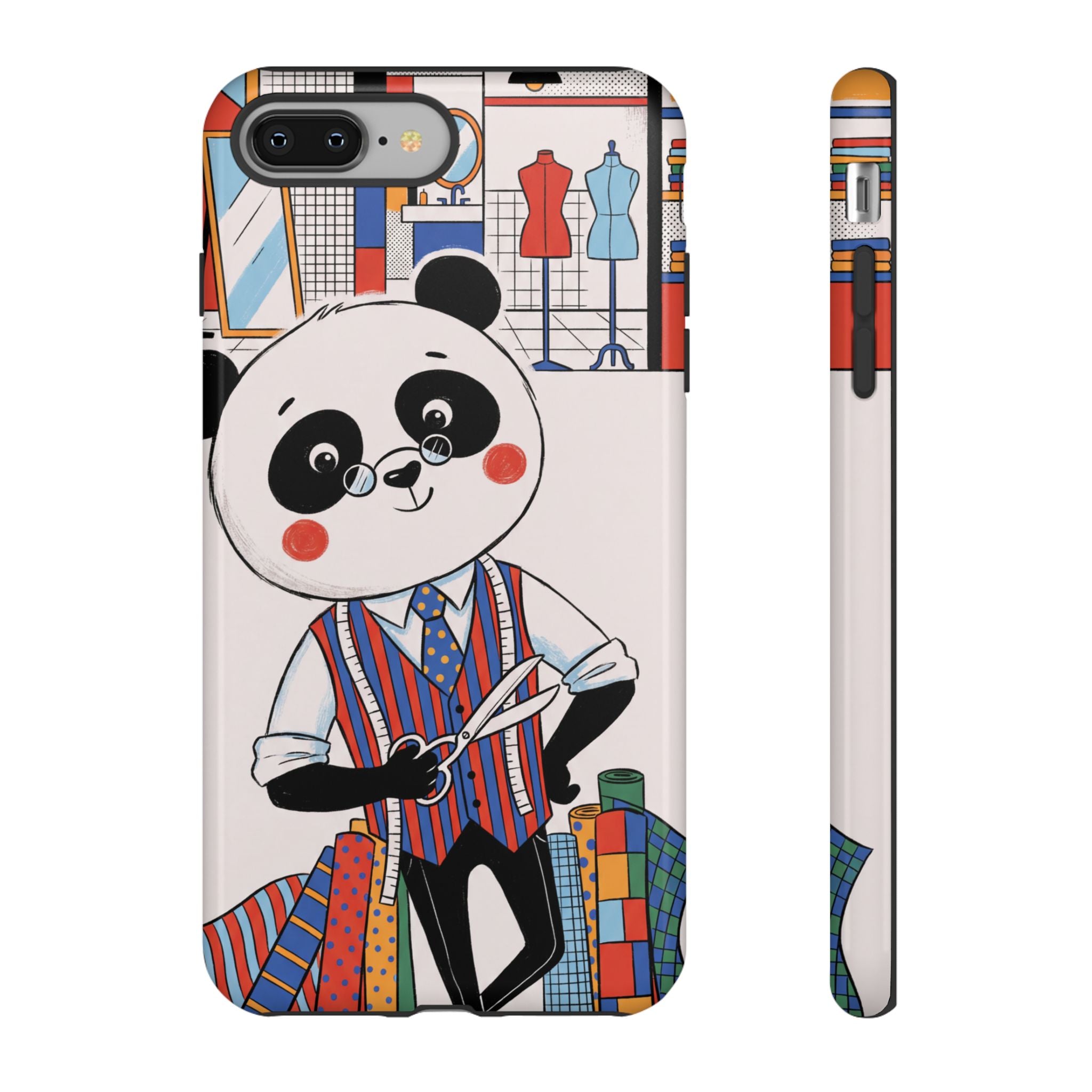 Panda Tailor iPhone Case | Cute Seamstress Cartoon