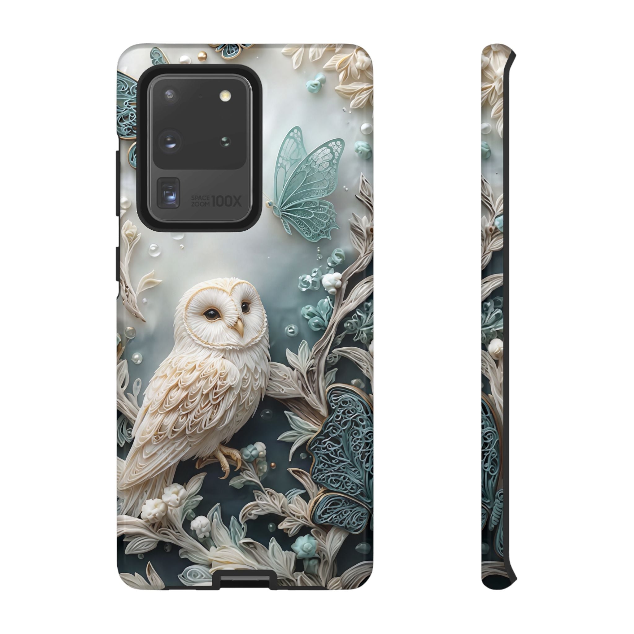Barn Owl & Butterflies Tough Samsung Galaxy Case