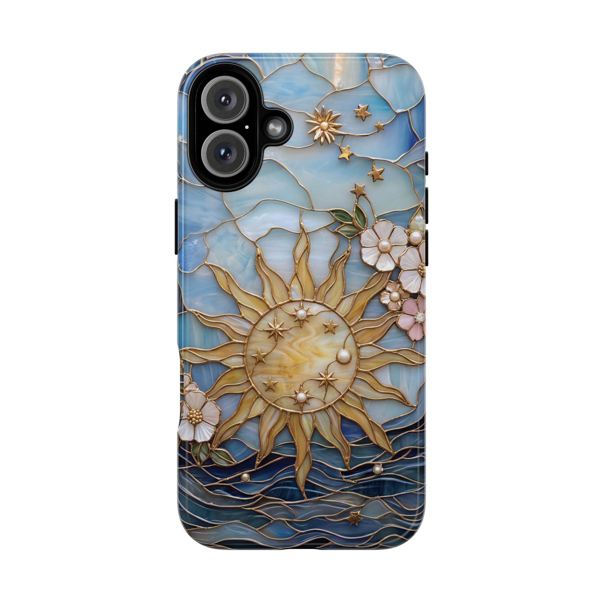 Stained Glass Floral Sun & Sea Tough iPhone Case