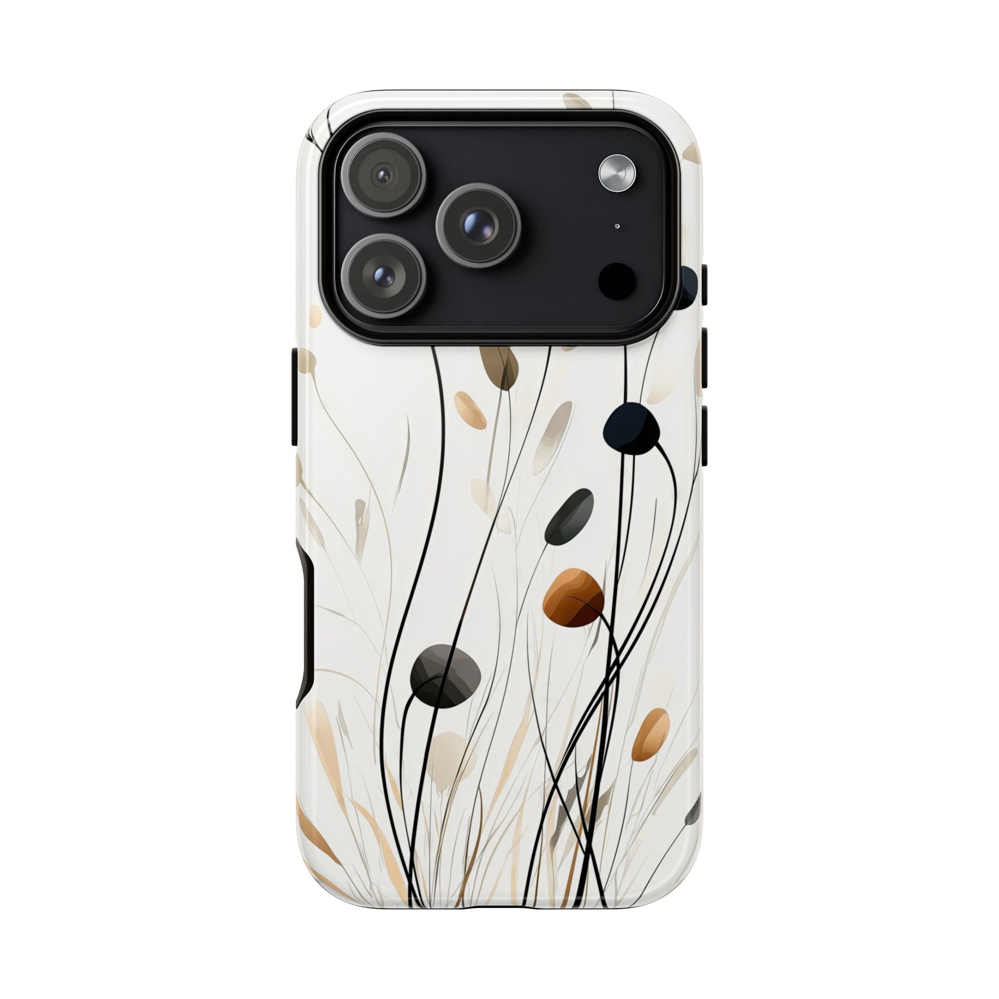 Floral Breeze Tough iPhone Case | Minimal Neutral Botanical Design