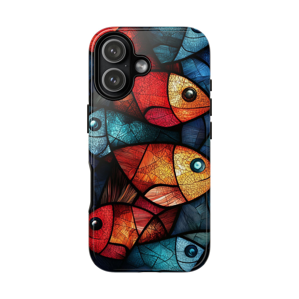 Fish Mosaic Tough iPhone Case — Colourful Artistic Fish Pattern