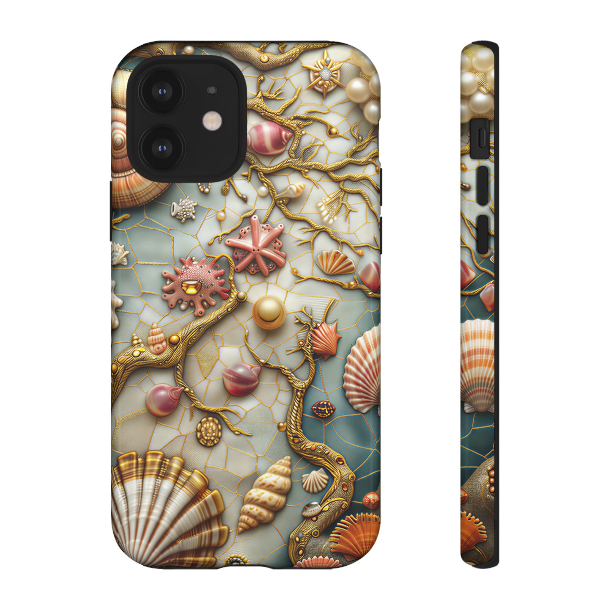 Decorative Seashell & Pearl Beach Design iPhone Case