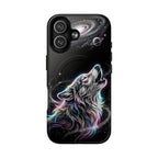 Wolf Galaxy Tough MagSafe iPhone Case | Colorful Howling Wolf Space Design