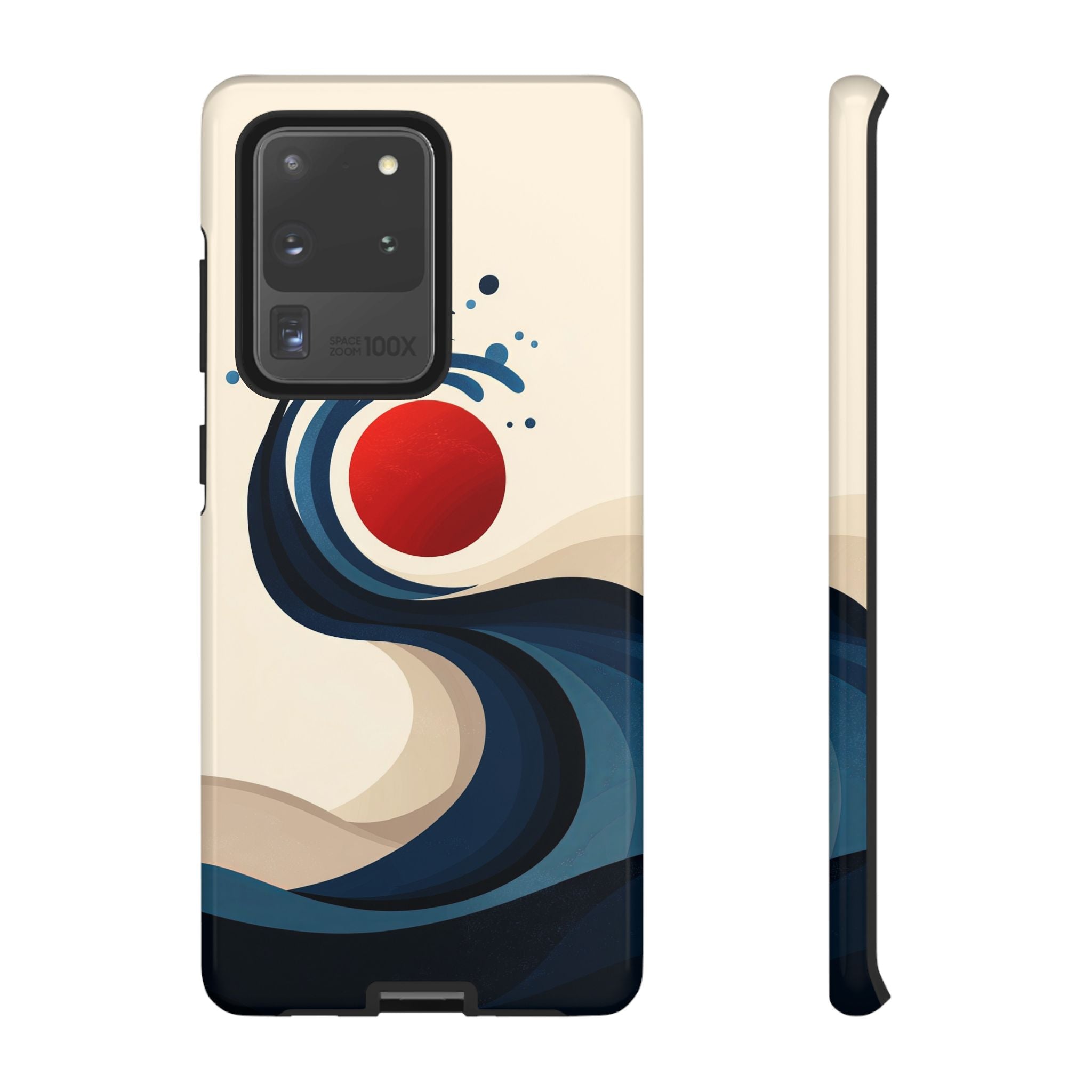 Abstract Wave Samsung Galaxy Case | Red Sun Ocean Art