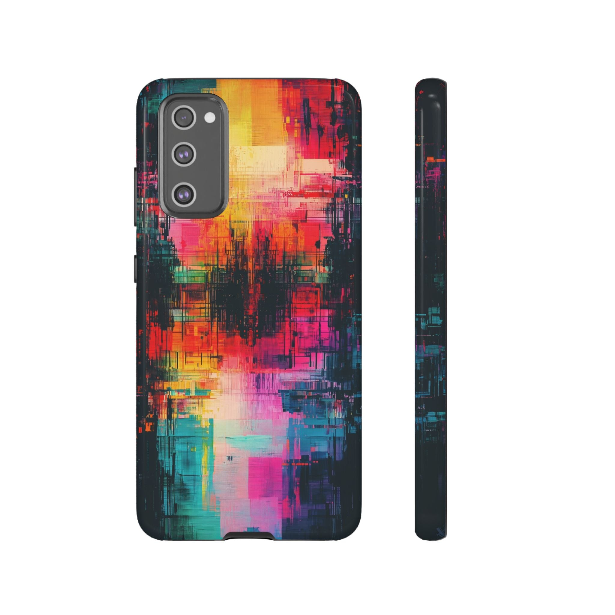 Abstract Neon Glitch Art Tough Samsung Galaxy Case