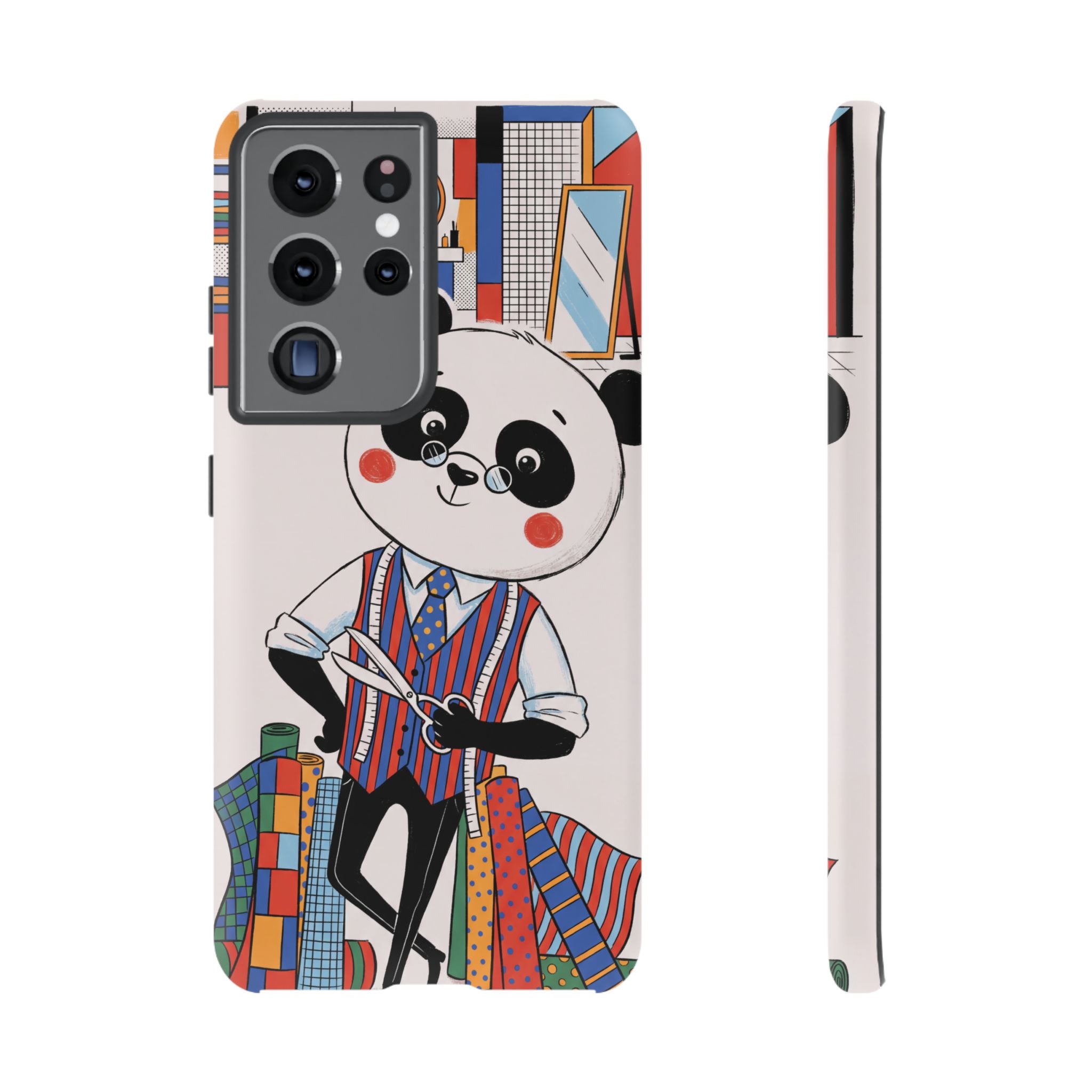 Panda Tailor Samsung Galaxy Phone Case | Cute Seamstress Cartoon