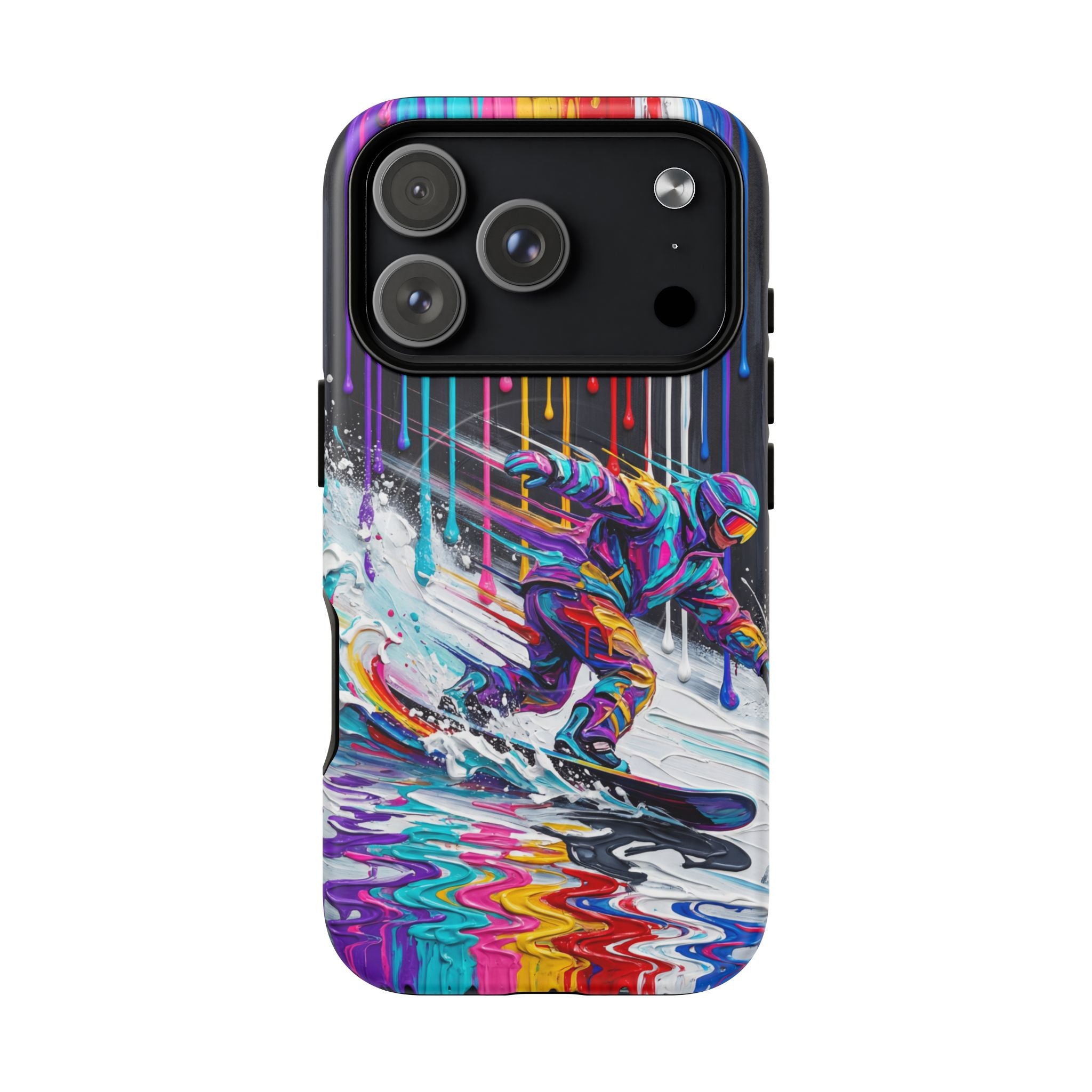 Colourful Snowboarder Art MagSafe iPhone Case