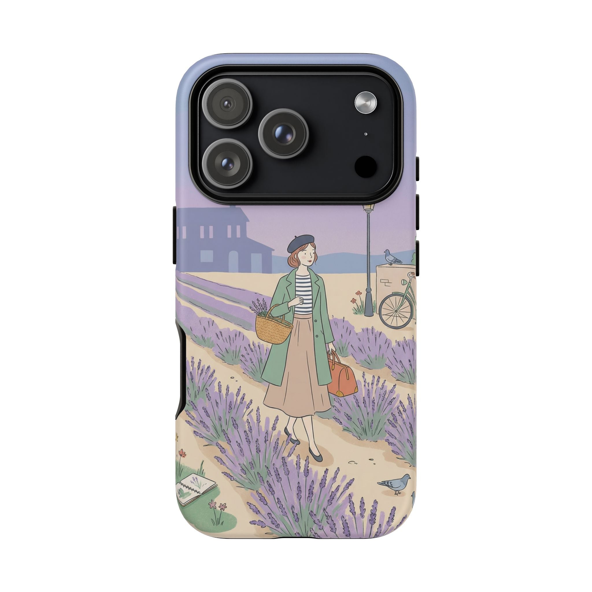 Lavender Field iPhone Case | Vintage Travel Illustration Protective Case