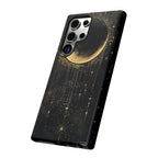 Moonlit Crescent Tough Samsung Galaxy Case | Gold Stars Night Sky