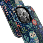 Owl Floral iPhone Case | Navy Botanical Protective iPhone Cover