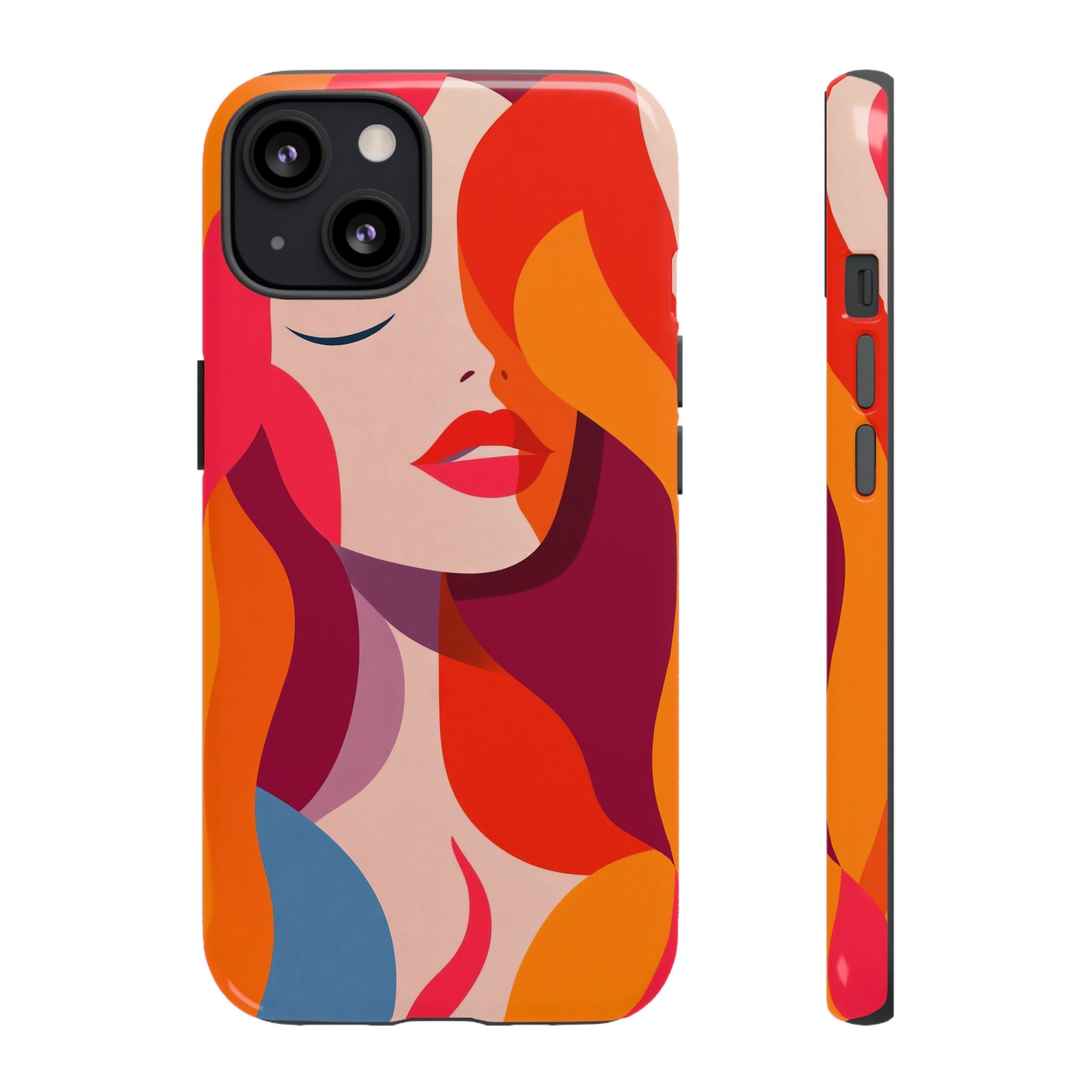 Retro Pop Art Woman iPhone Case | Bold Colourful Abstract Portrait