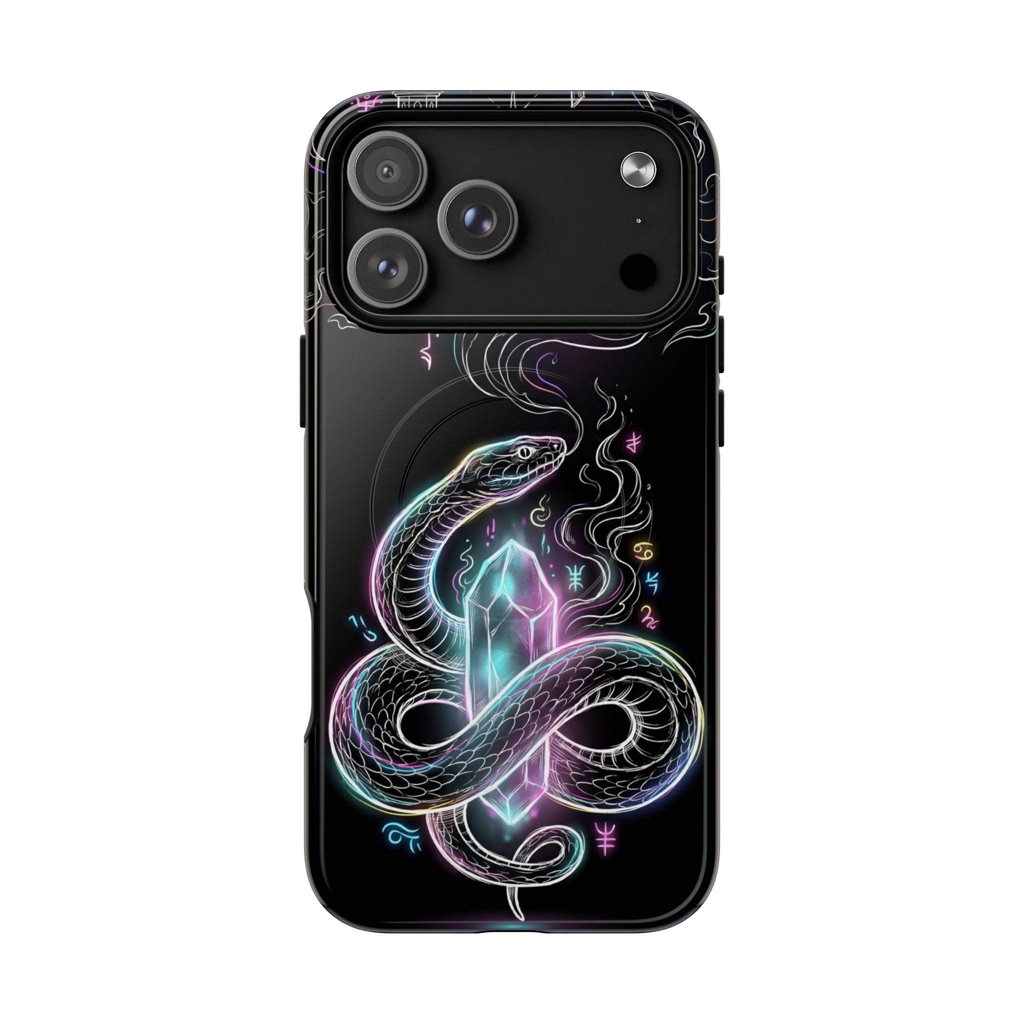 Neon Occult Mystic Snake Crystal MagSafe iPhone Case