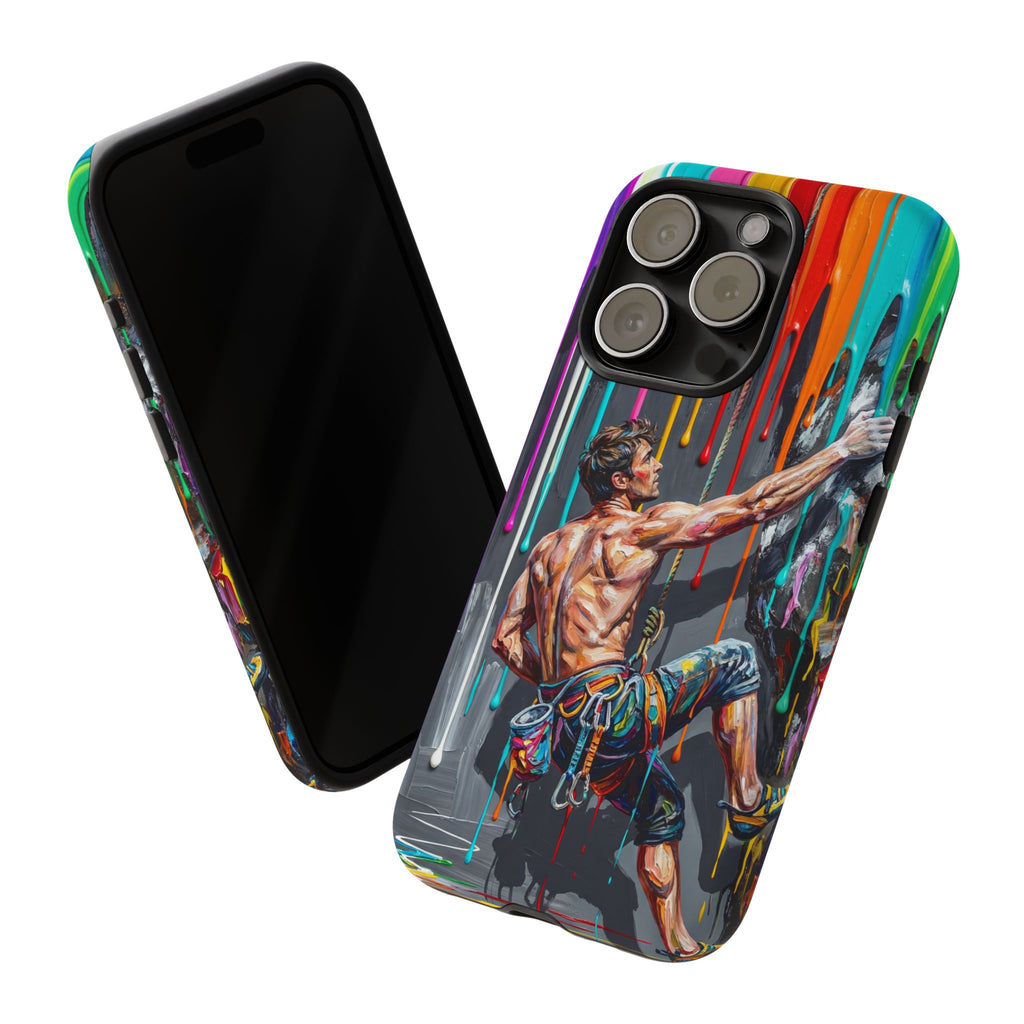 Colourful Rock Climber Art Protective iPhone Case