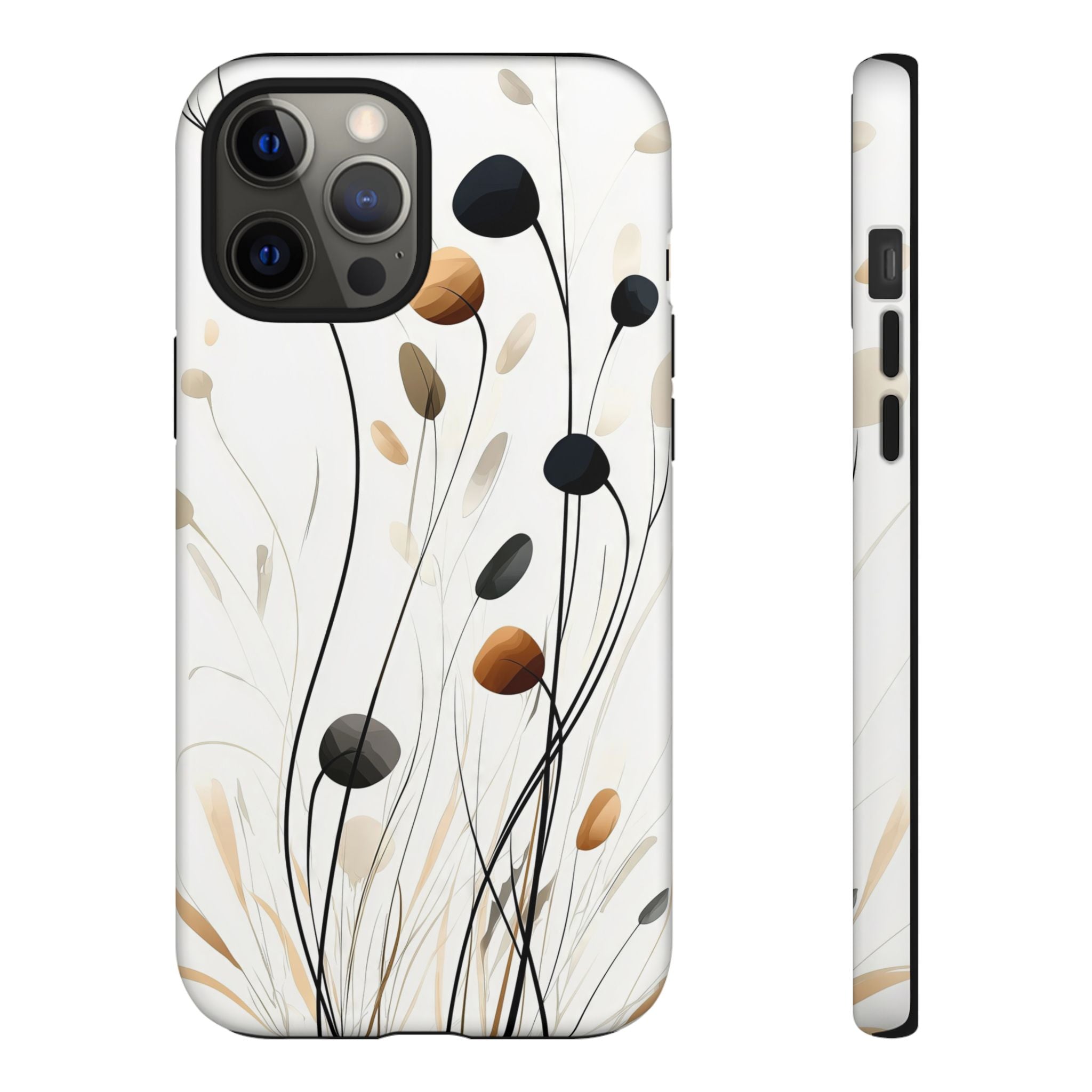 Floral Breeze Tough iPhone Case | Minimal Neutral Botanical Design